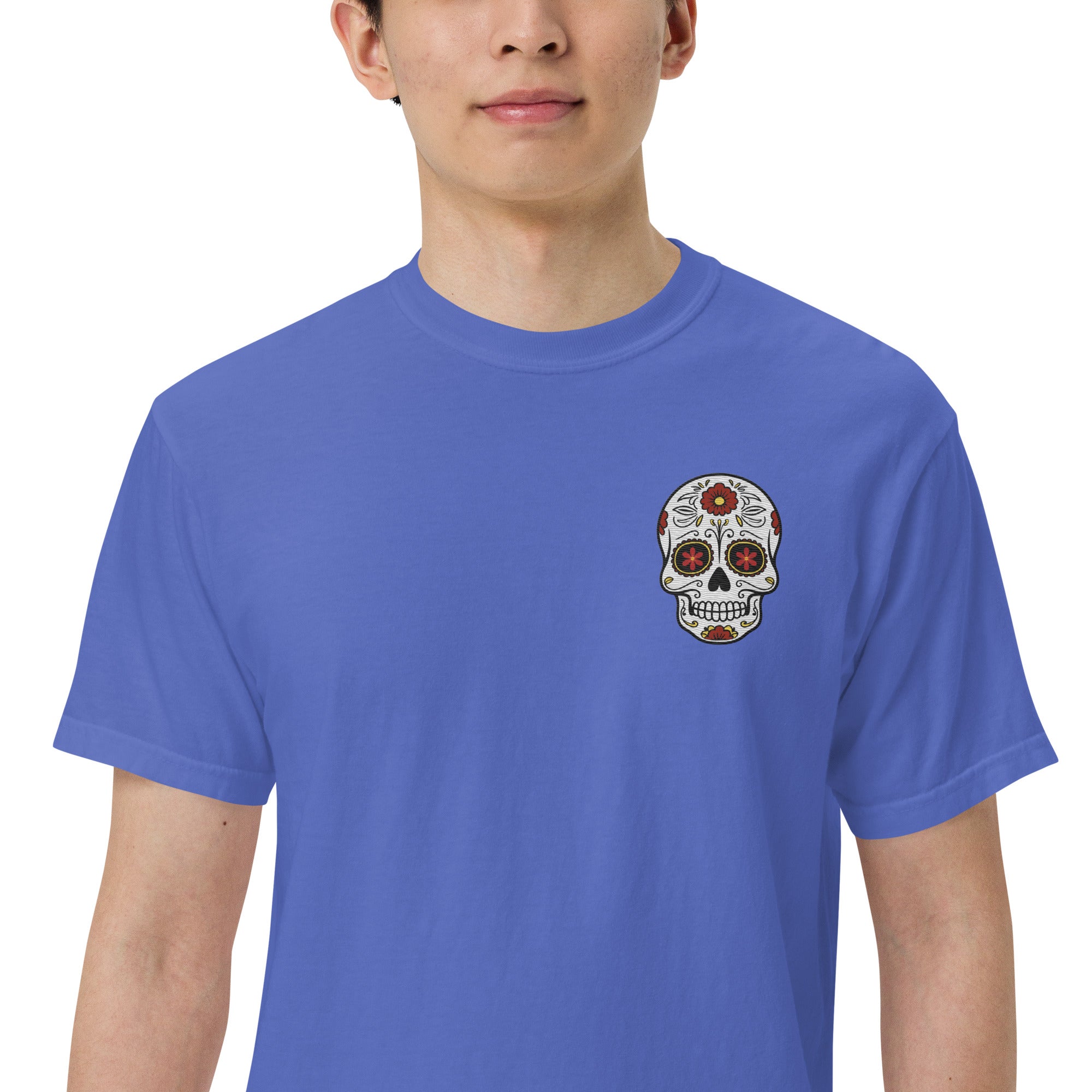 SOTVO Skeleton Sugar Skull Mummy Narrator: Unisex Comfort Wear/Colors Heavyweight T-Shirt