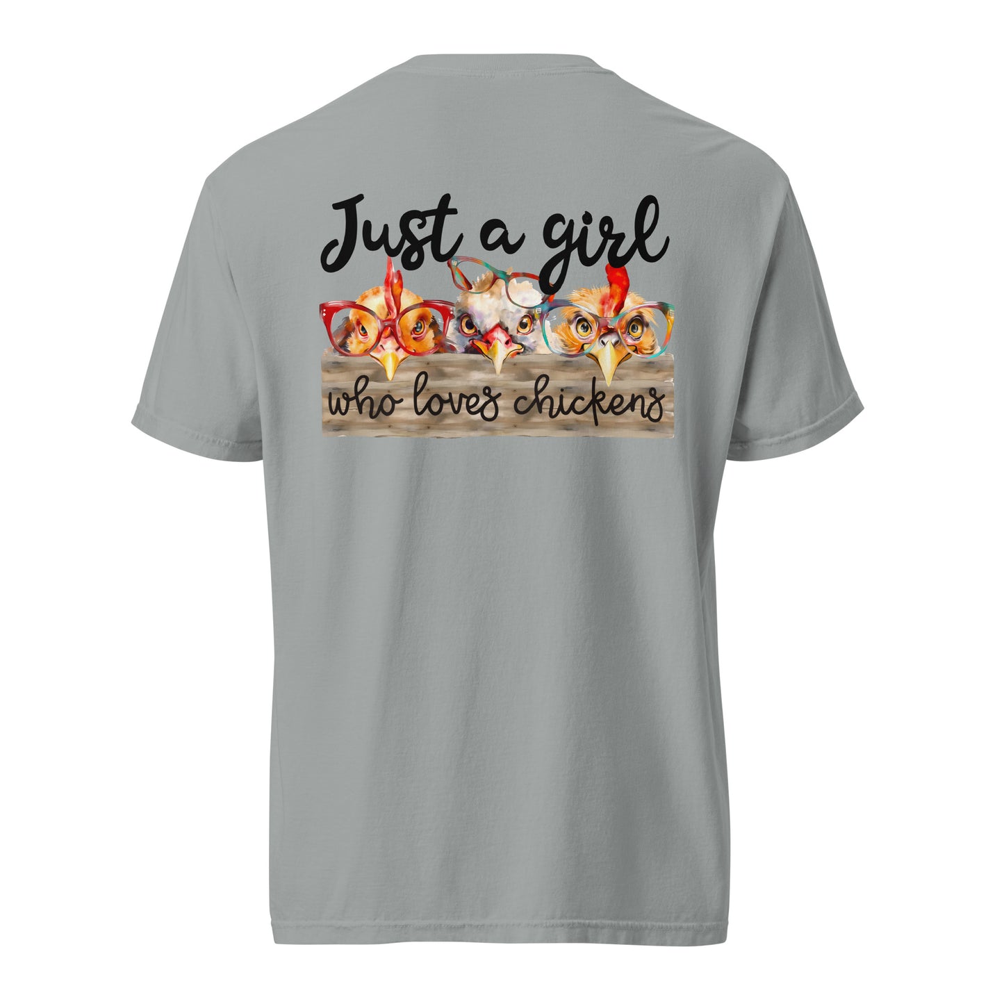 Cute Country Girl Fun Chickens: Unisex Comfort Wear/Colors Heavyweight T-Shirt