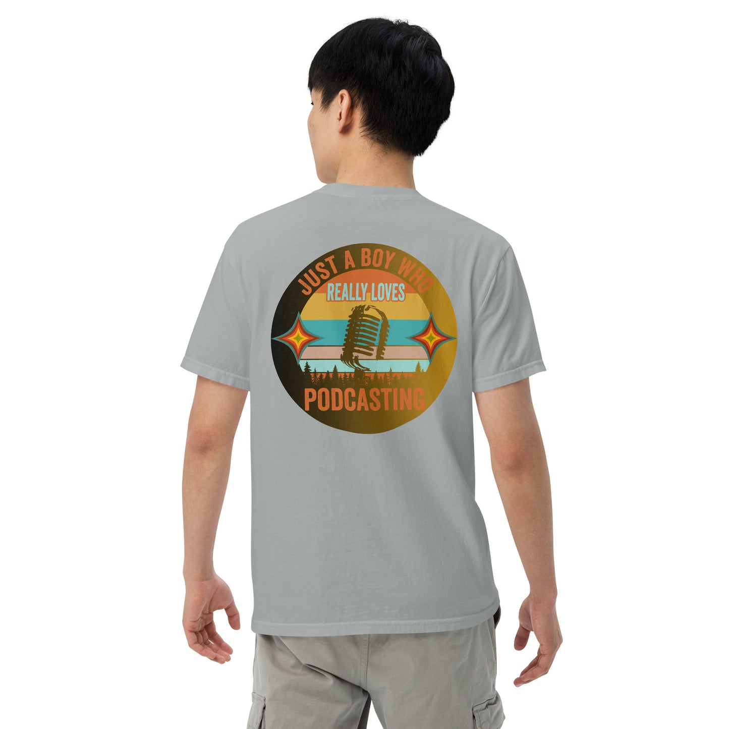 Just A Boy Who Loves Podcasting: Unisex Comfort Wear/Colors Heavyweight T-Shirt