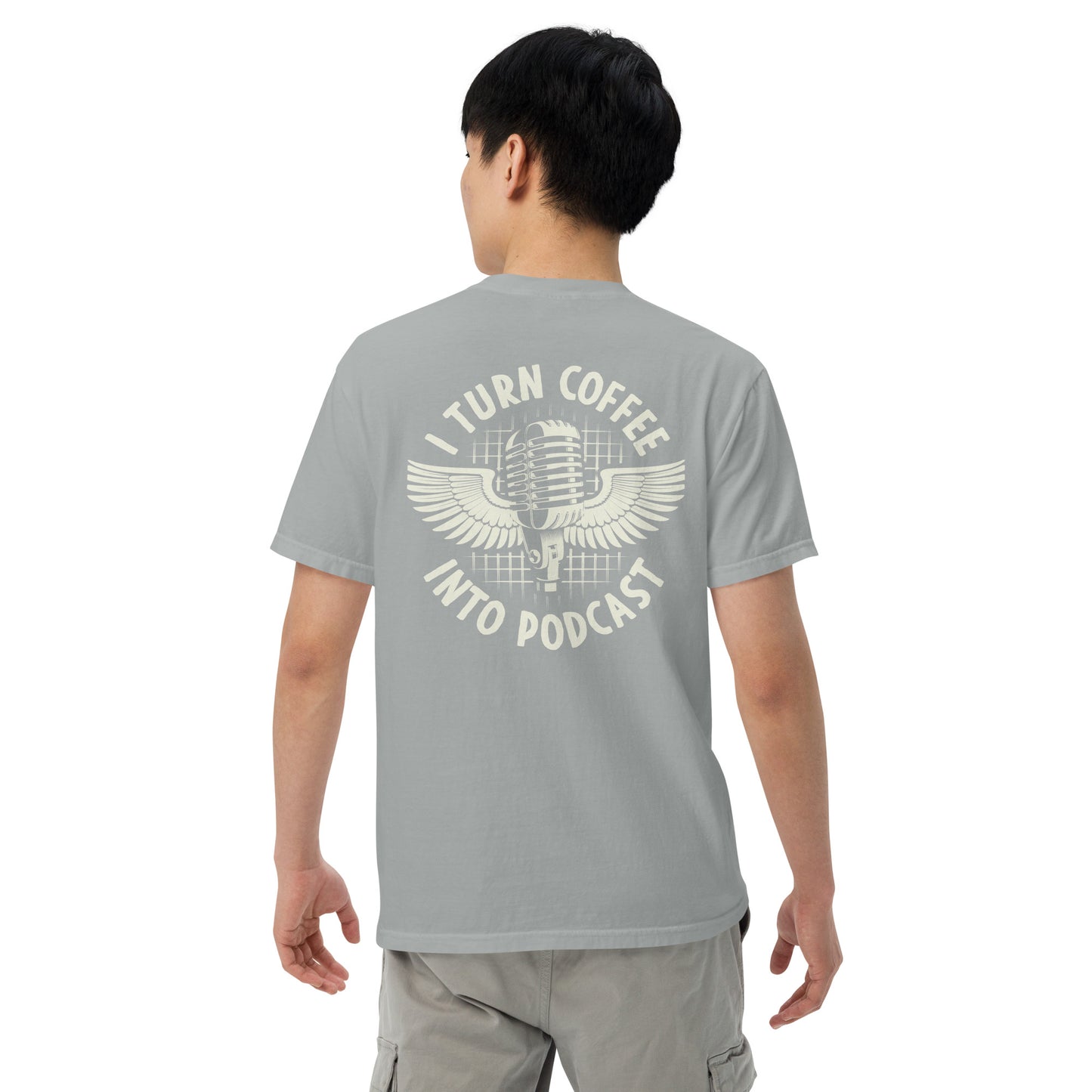 Coffee And Podcast: Unisex Comfort Wear/Colors Heavyweight T-Shirt