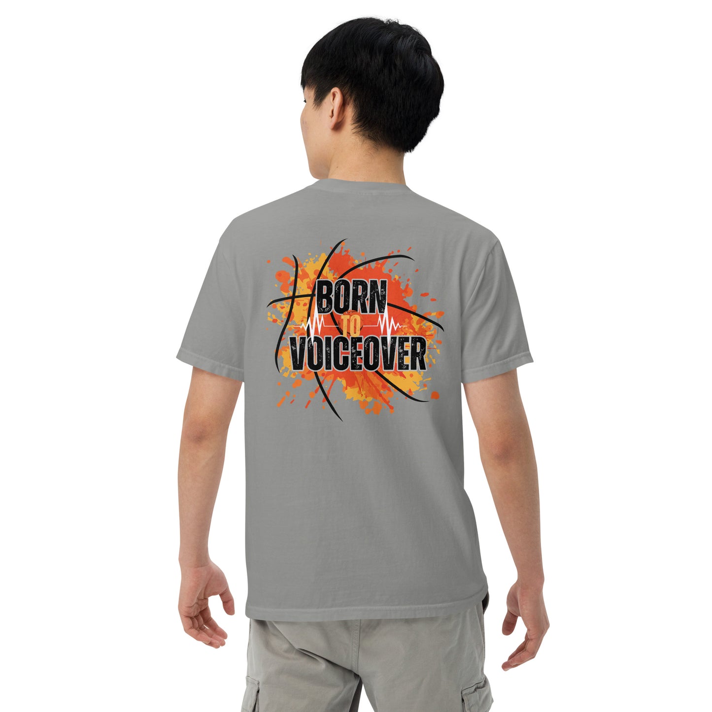 SOTVO Booth Wear: Born To Voiceover Basketball: Unisex Comfort Wear/Colors Heavyweight T-Shirt