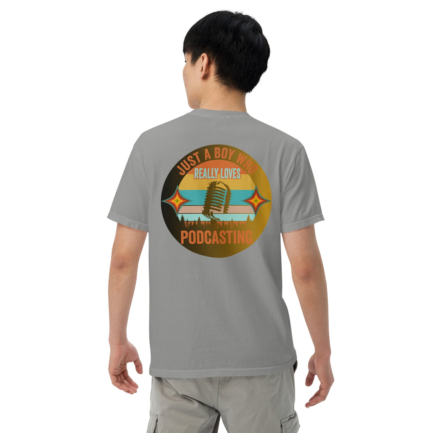 Just A Boy Who Loves Podcasting: Unisex Comfort Wear/Colors Heavyweight T-Shirt