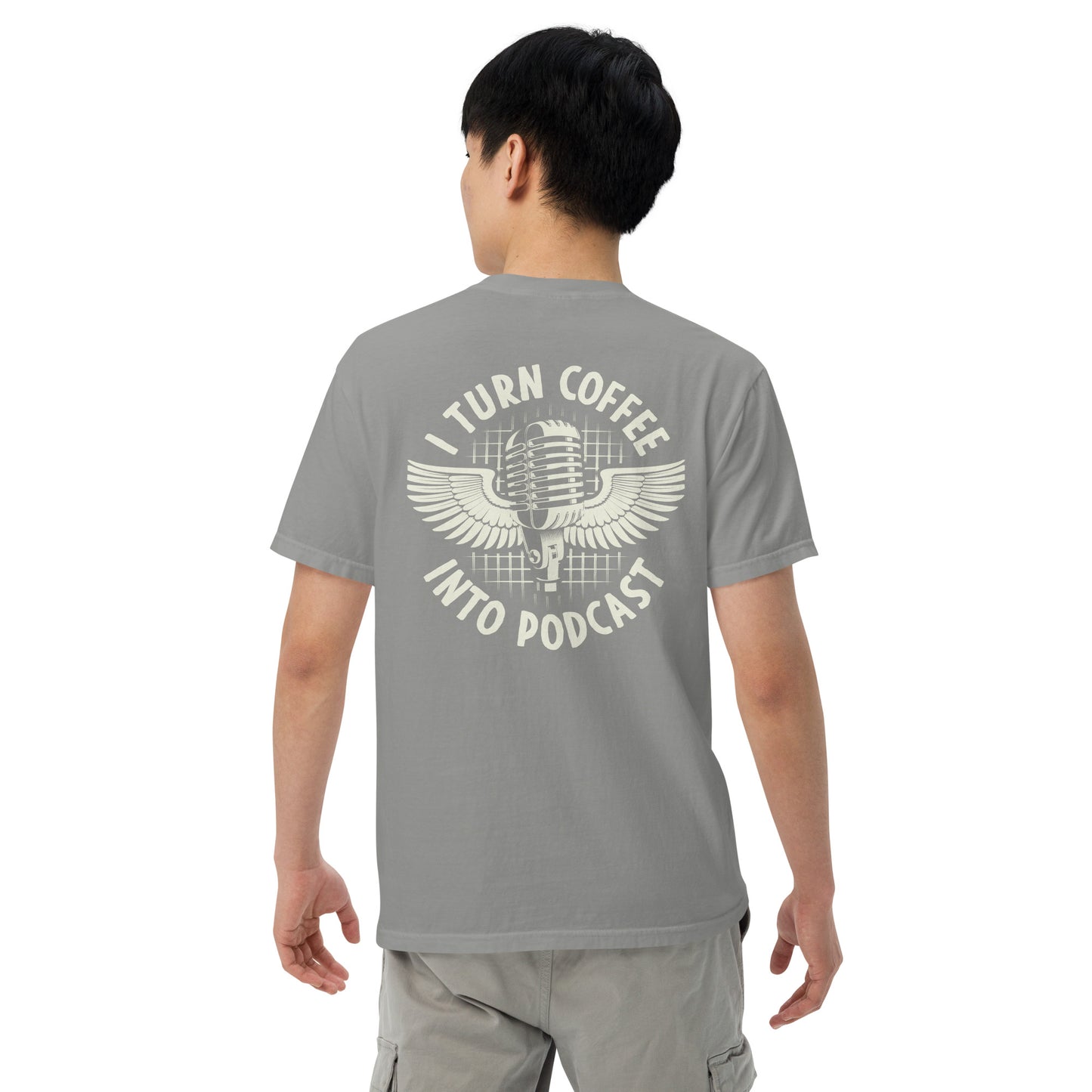 Coffee And Podcast: Unisex Comfort Wear/Colors Heavyweight T-Shirt