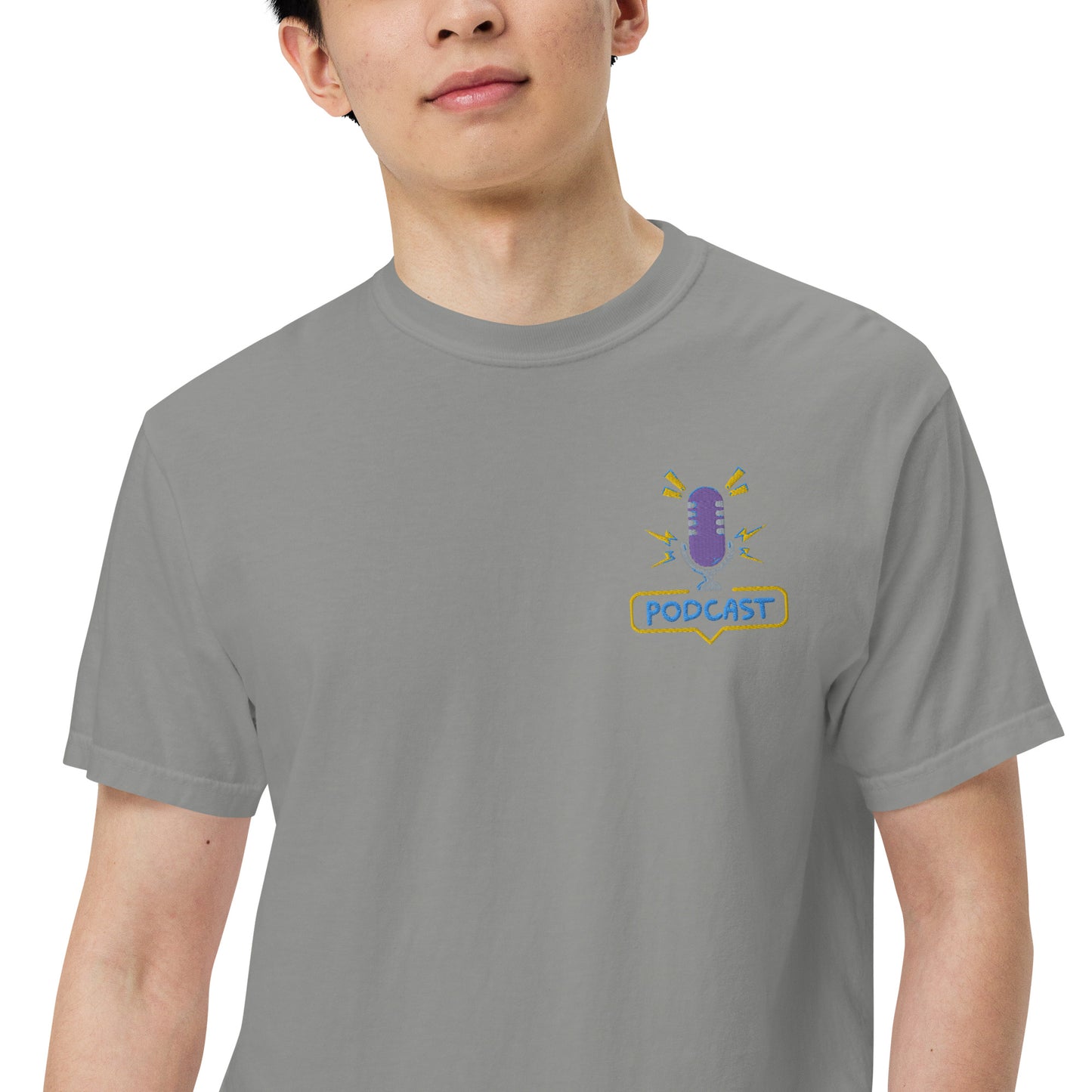 Coffee And Podcast: Unisex Comfort Wear/Colors Heavyweight T-Shirt