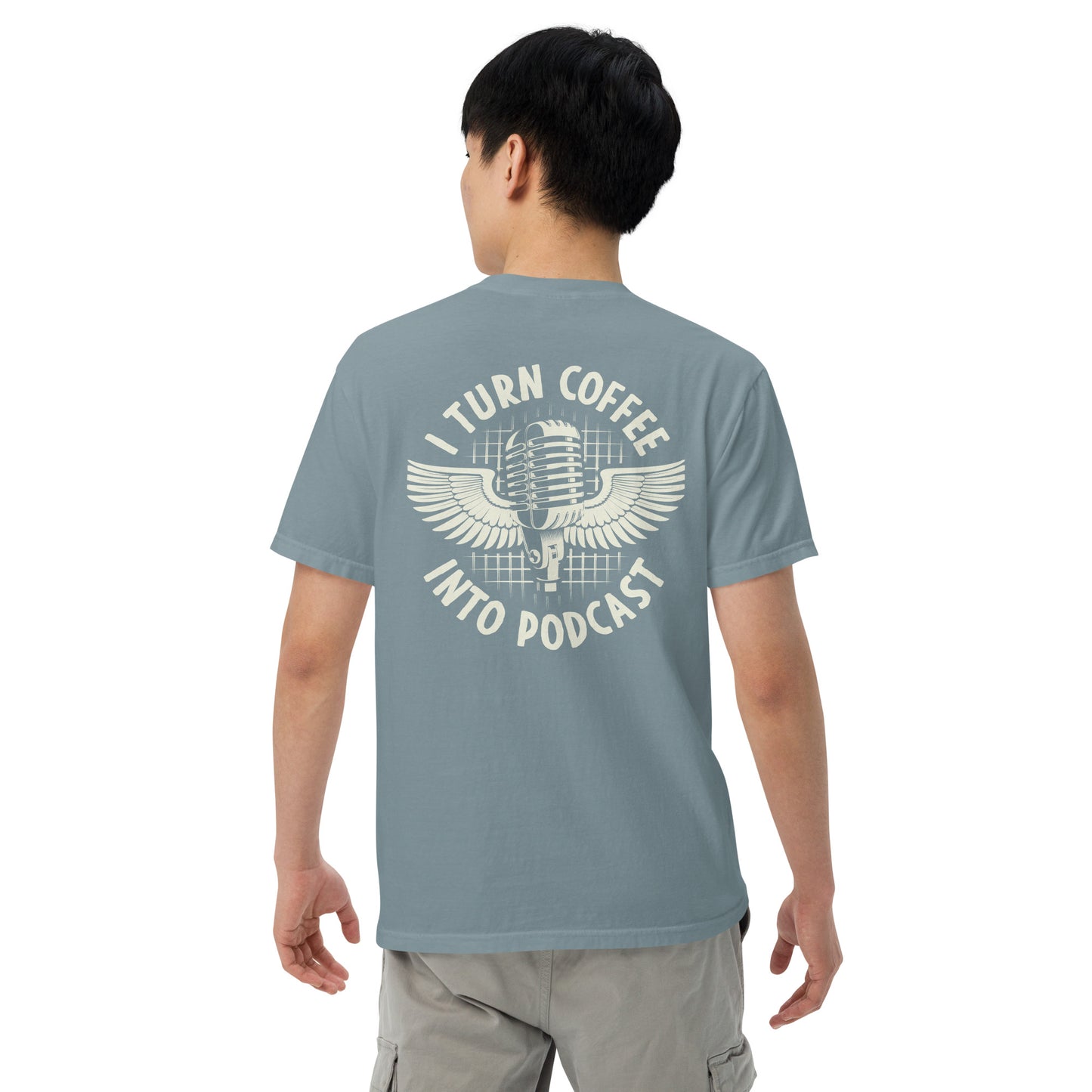 Coffee And Podcast: Unisex Comfort Wear/Colors Heavyweight T-Shirt