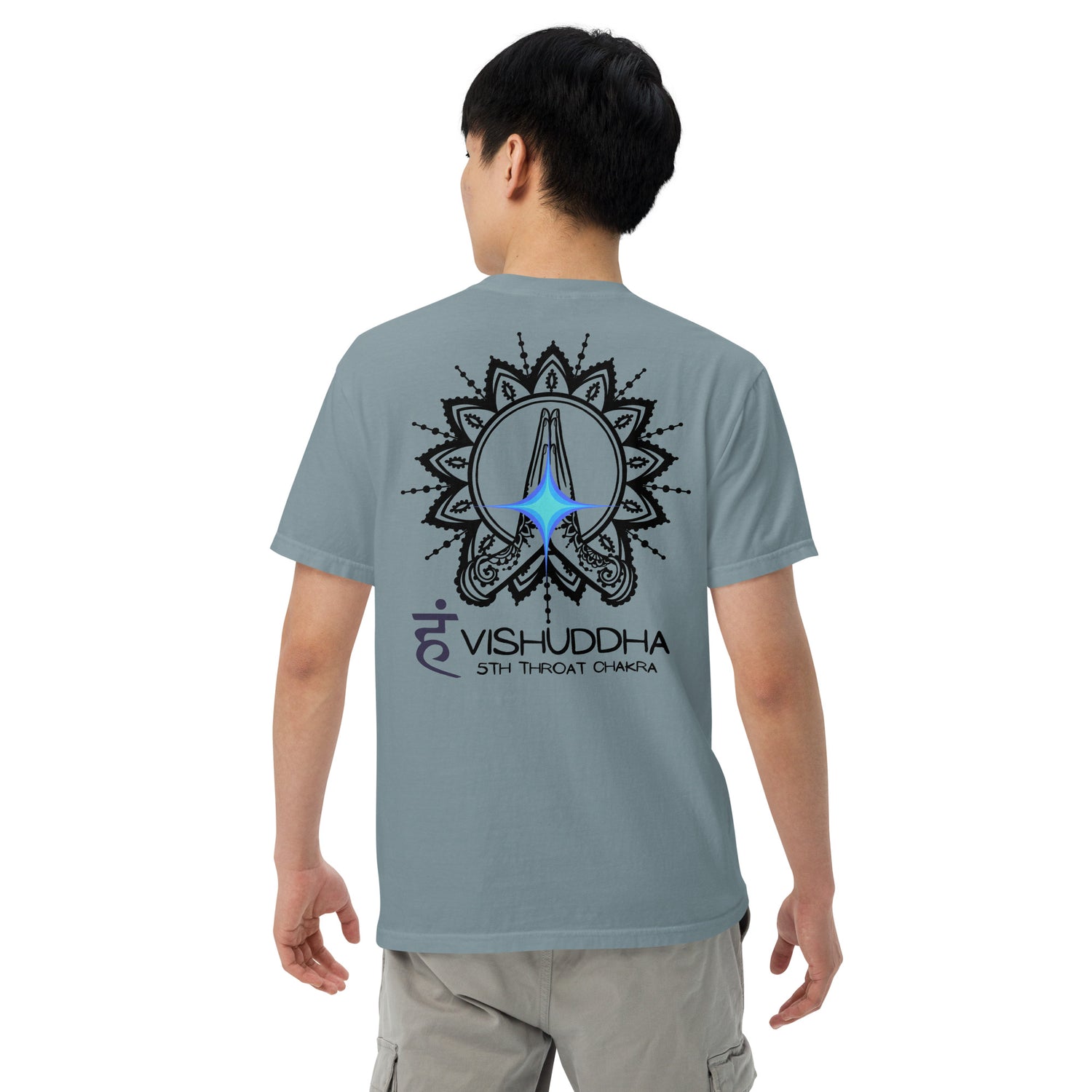 Motivational Yoga 5th Throat &quot;Voice&quot; Vishuddha: Unisex Comfort Wear/Colors Heavyweight T-Shirt