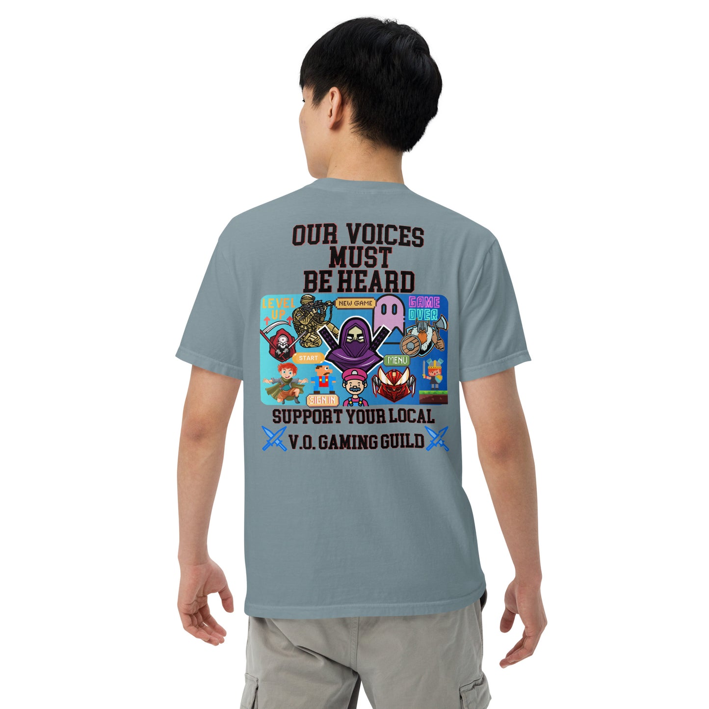 Gaming Guild "Our Voices Must Be Heard": Unisex Comfort Wear/Colors Heavyweight T-Shirt