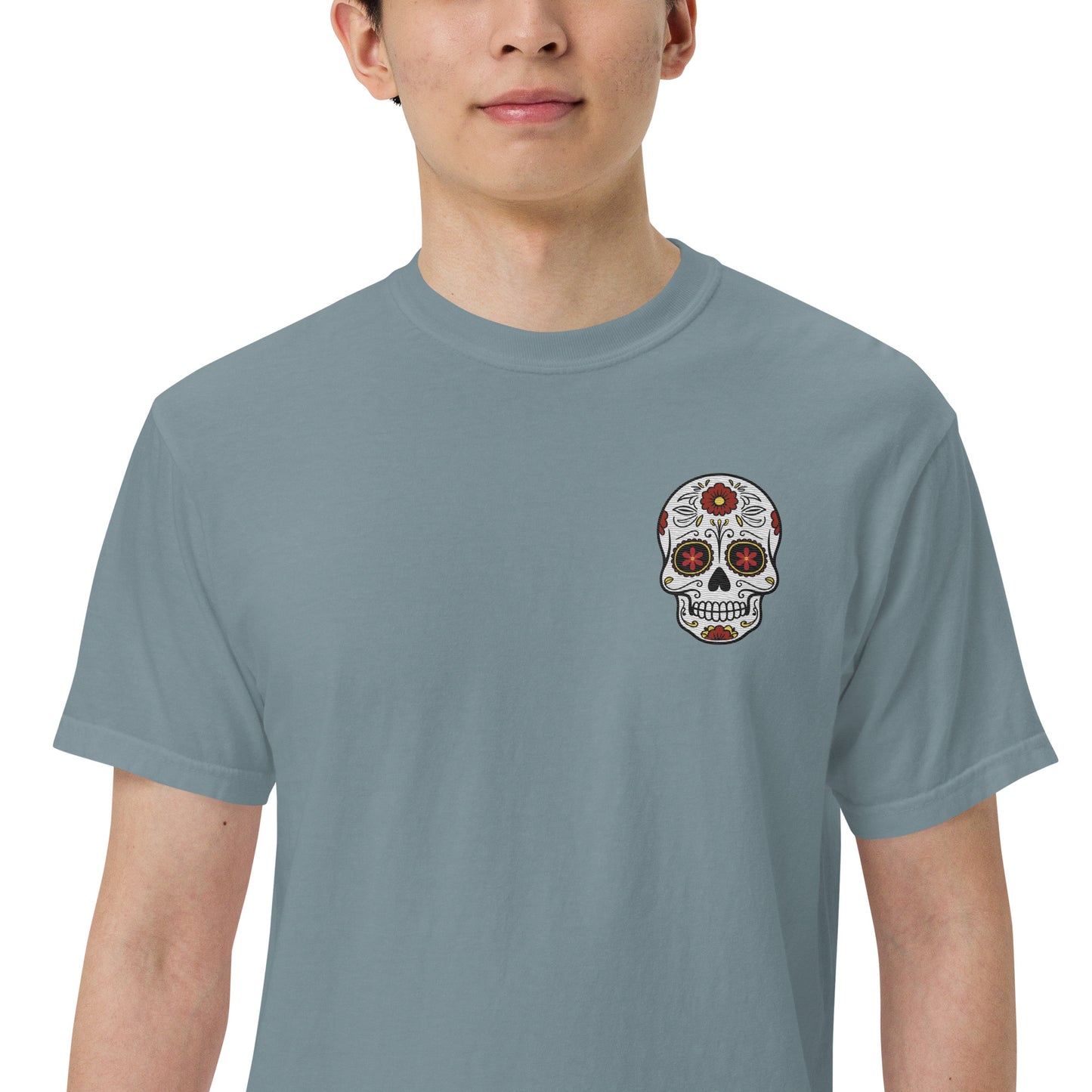 SOTVO Skeleton Sugar Skull Feelin' Spicy Hot Mic: Unisex Comfort Wear/Colors Heavyweight T-Shirt