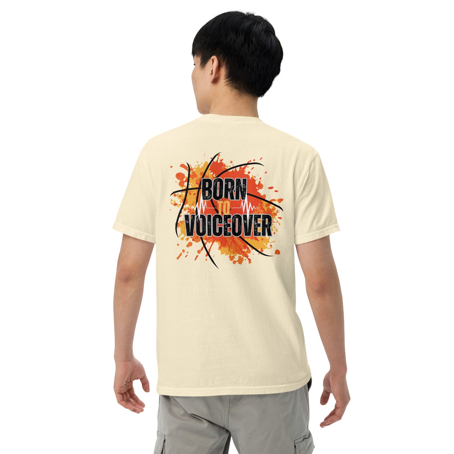 SOTVO Booth Wear: Born To Voiceover Basketball: Unisex Comfort Wear/Colors Heavyweight T-Shirt