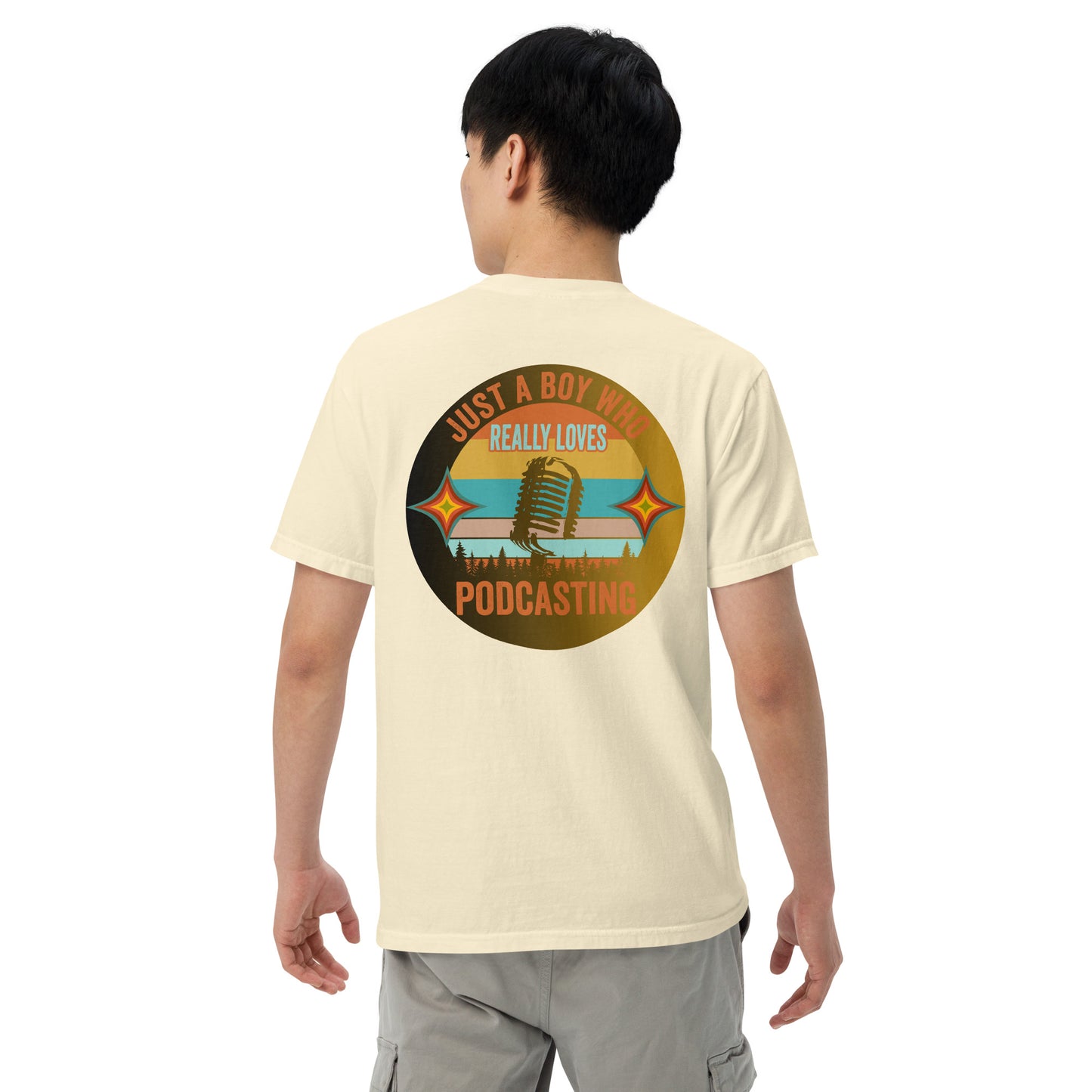 Just A Boy Who Loves Podcasting: Unisex Comfort Wear/Colors Heavyweight T-Shirt