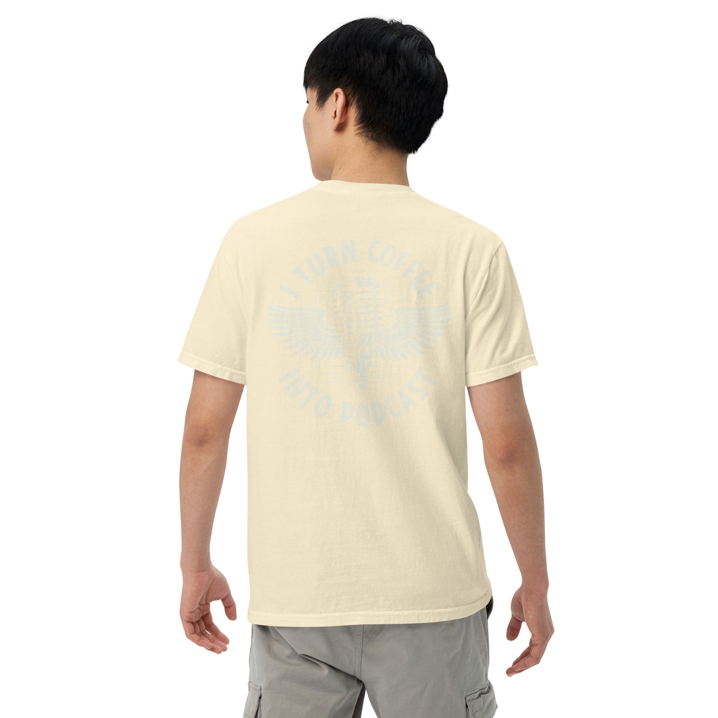 Coffee And Podcast: Unisex Comfort Wear/Colors Heavyweight T-Shirt