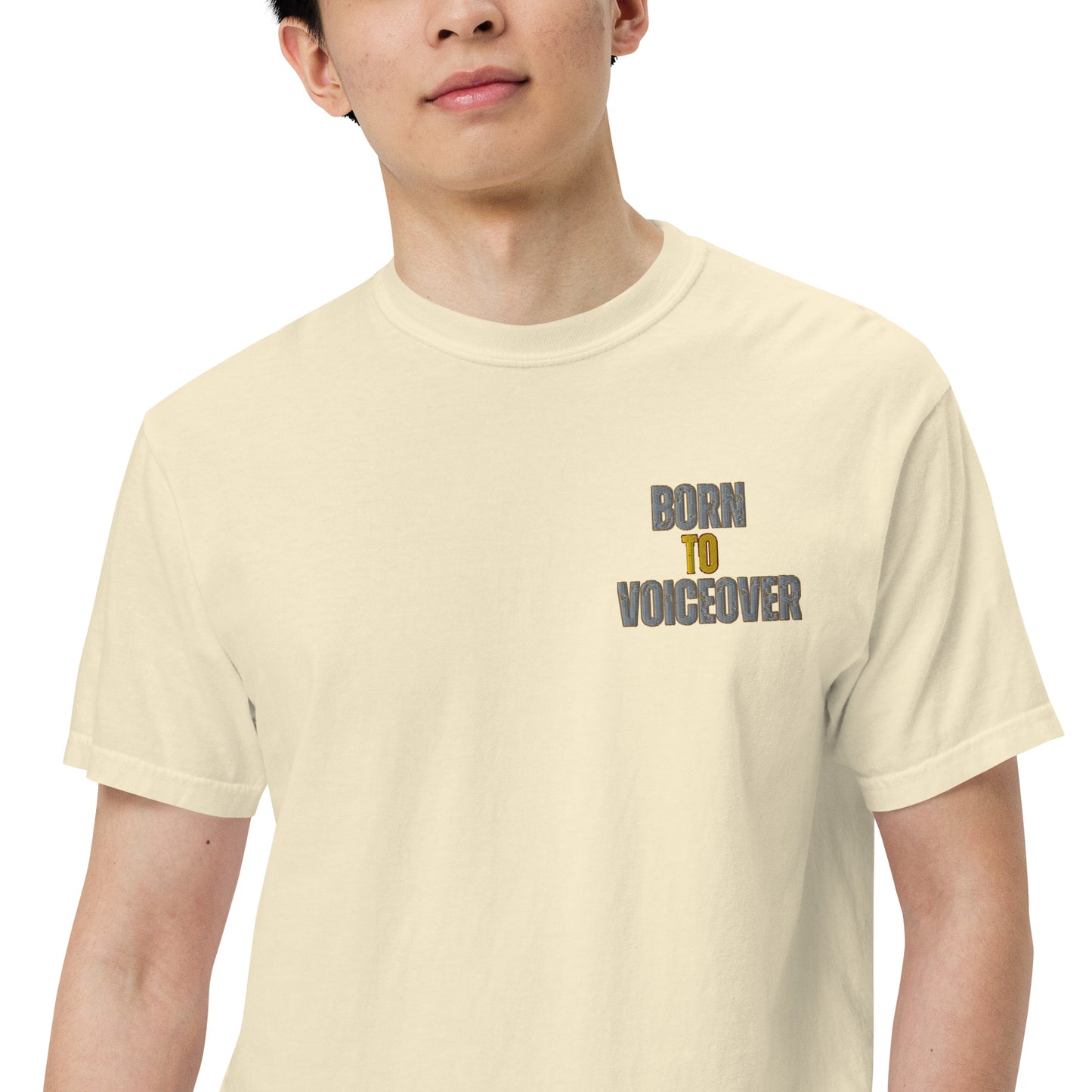 SOTVO Booth Wear: Born To Voiceover: Unisex Comfort Wear/Colors Heavyweight T-Shirt