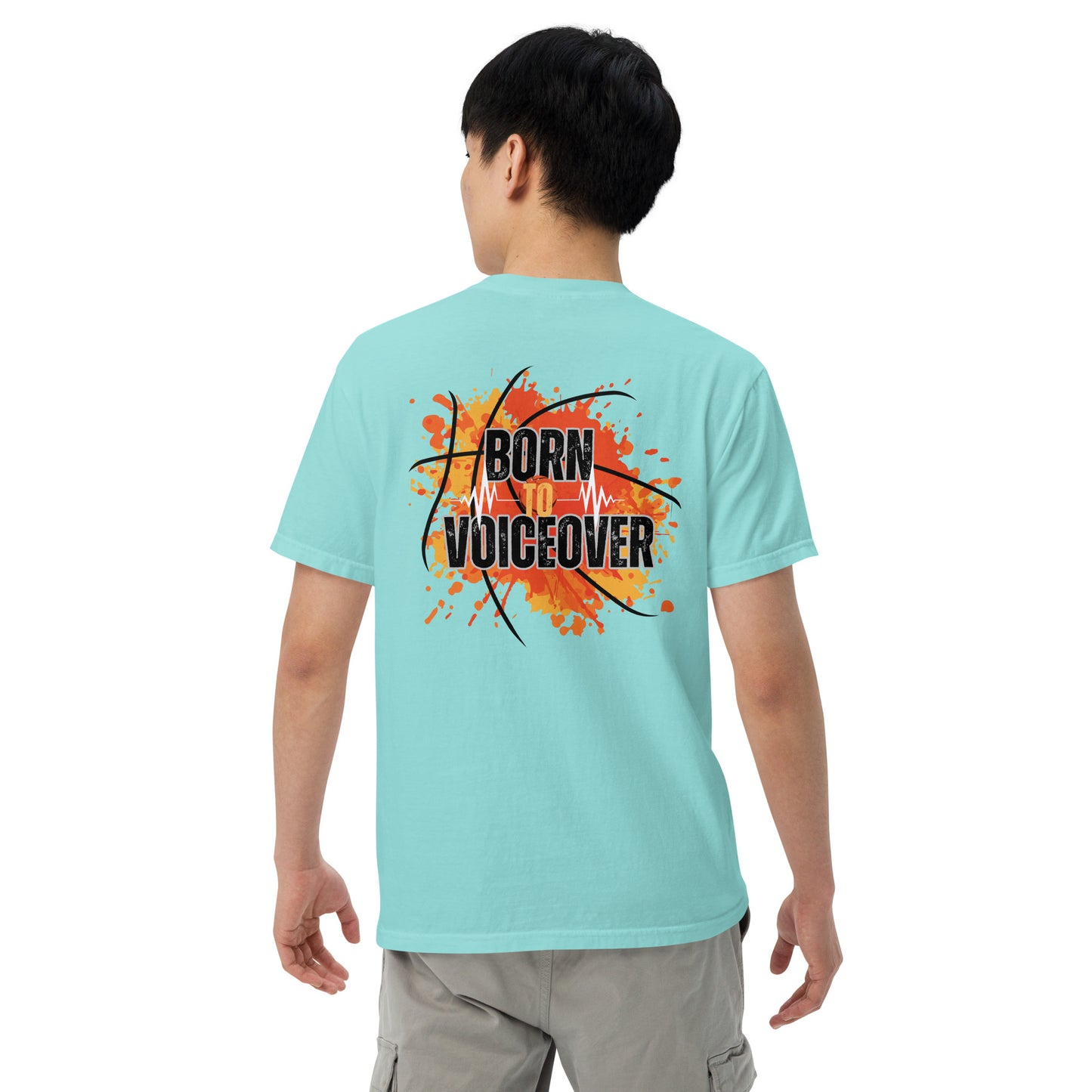 SOTVO Booth Wear: Born To Voiceover Basketball: Unisex Comfort Wear/Colors Heavyweight T-Shirt