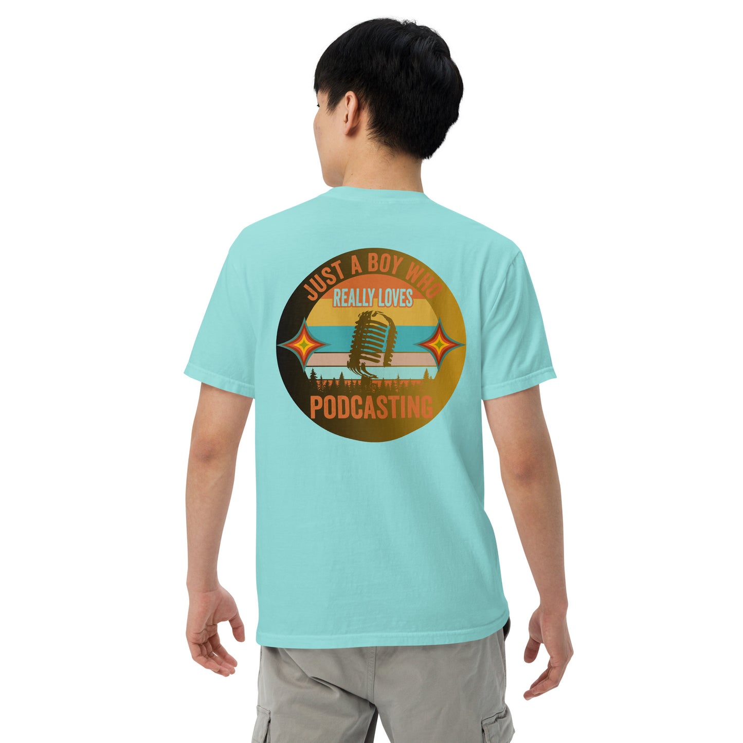 Just A Boy Who Loves Podcasting: Unisex Comfort Wear/Colors Heavyweight T-Shirt