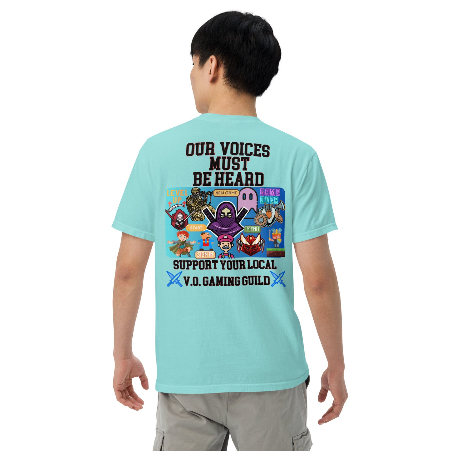 Gaming Guild "Our Voices Must Be Heard": Unisex Comfort Wear/Colors Heavyweight T-Shirt