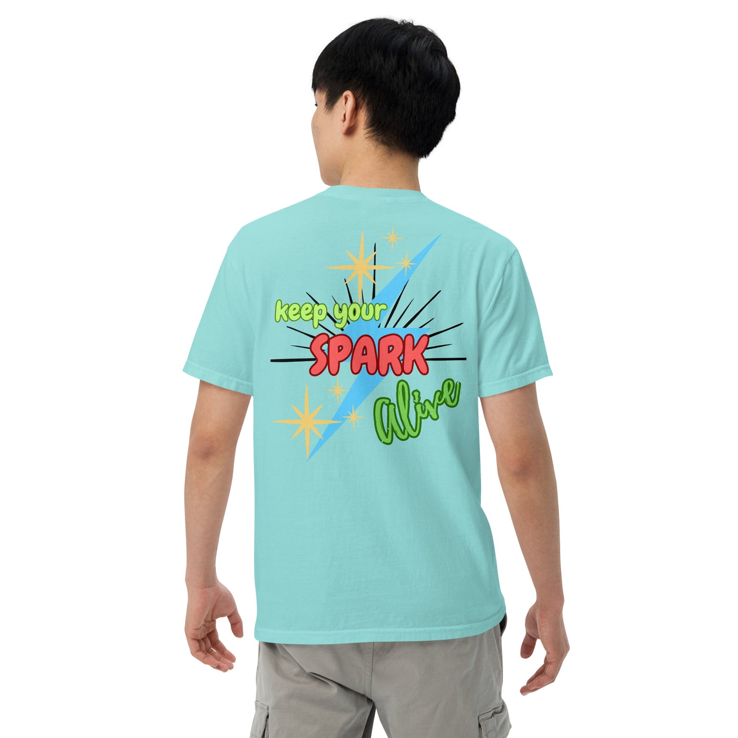 Motivational Affirmation "Keep Your Spark Alive": Unisex Comfort Wear/Colors Heavyweight T-Shirt