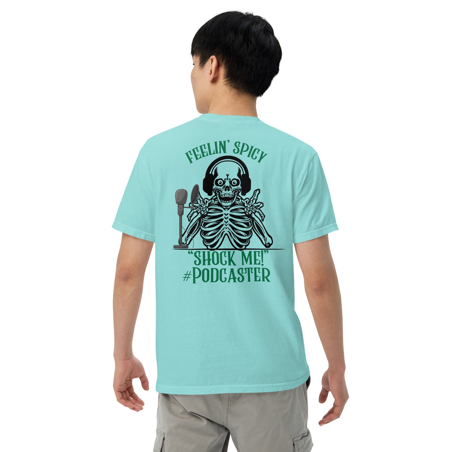 SOTVO Skeleton Sugar Skull Feelin' Spicy Podcaster: Unisex Comfort Wear/Colors Heavyweight T-Shirt