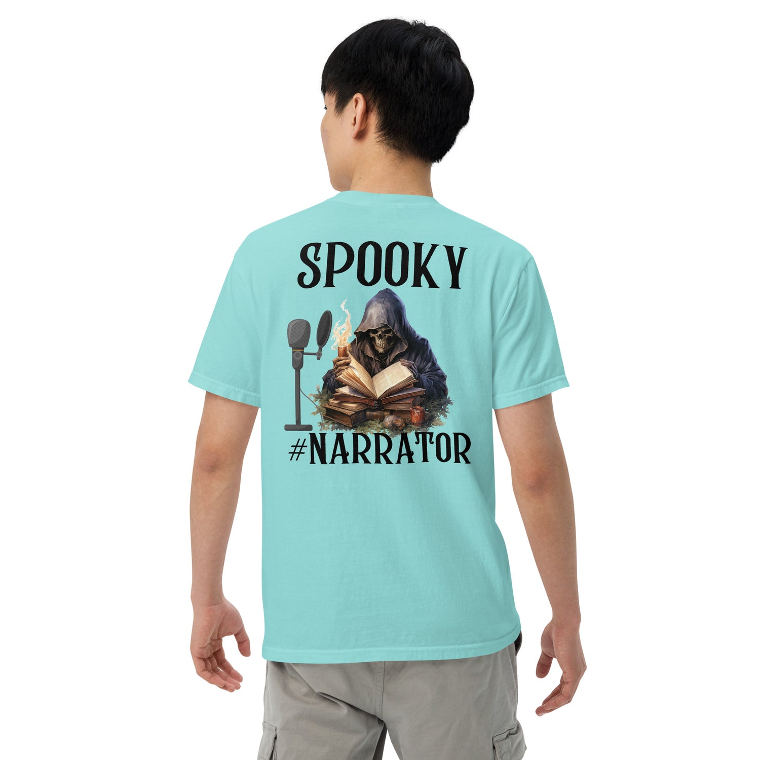 SOTVO Skeleton Sugar Skull Spooky Narrator: Unisex Comfort Wear/Colors Heavyweight T-Shirt