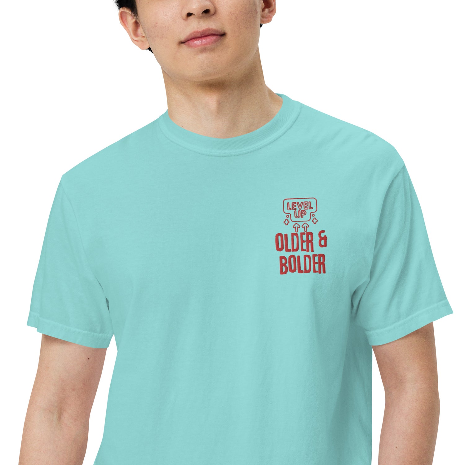 Older Bolder Level Up: Unisex Comfort Wear/Colors Heavyweight T-Shirt