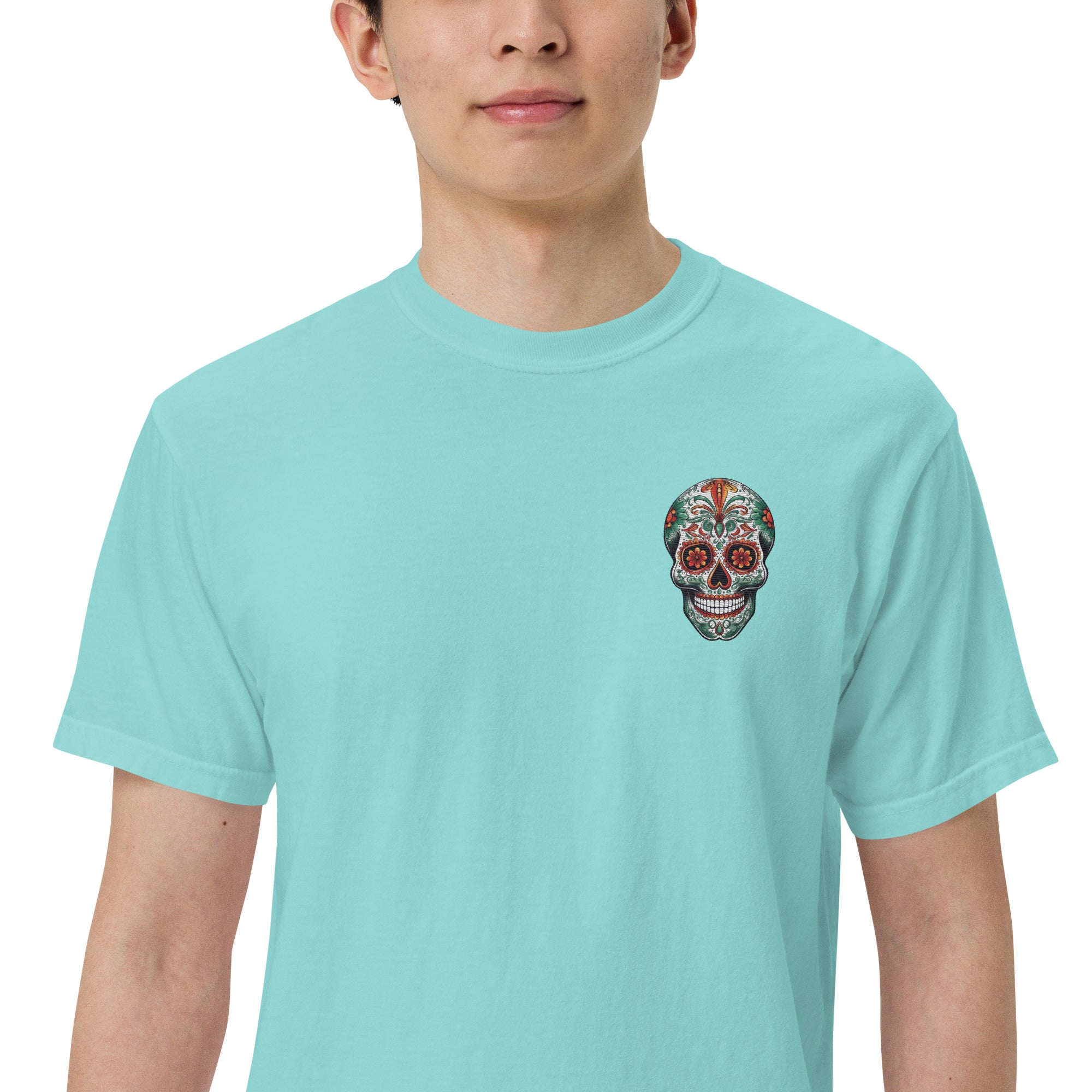 SOTVO Skeleton Sugar Skull Spooky Narrator: Unisex Comfort Wear/Colors Heavyweight T-Shirt