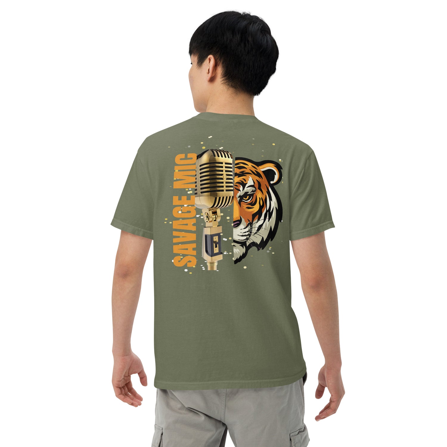 SOTVO Booth Wear: ROAR Tiger Savage Mic Skills: Unisex Comfort Wear/Colors Heavyweight T-Shirt