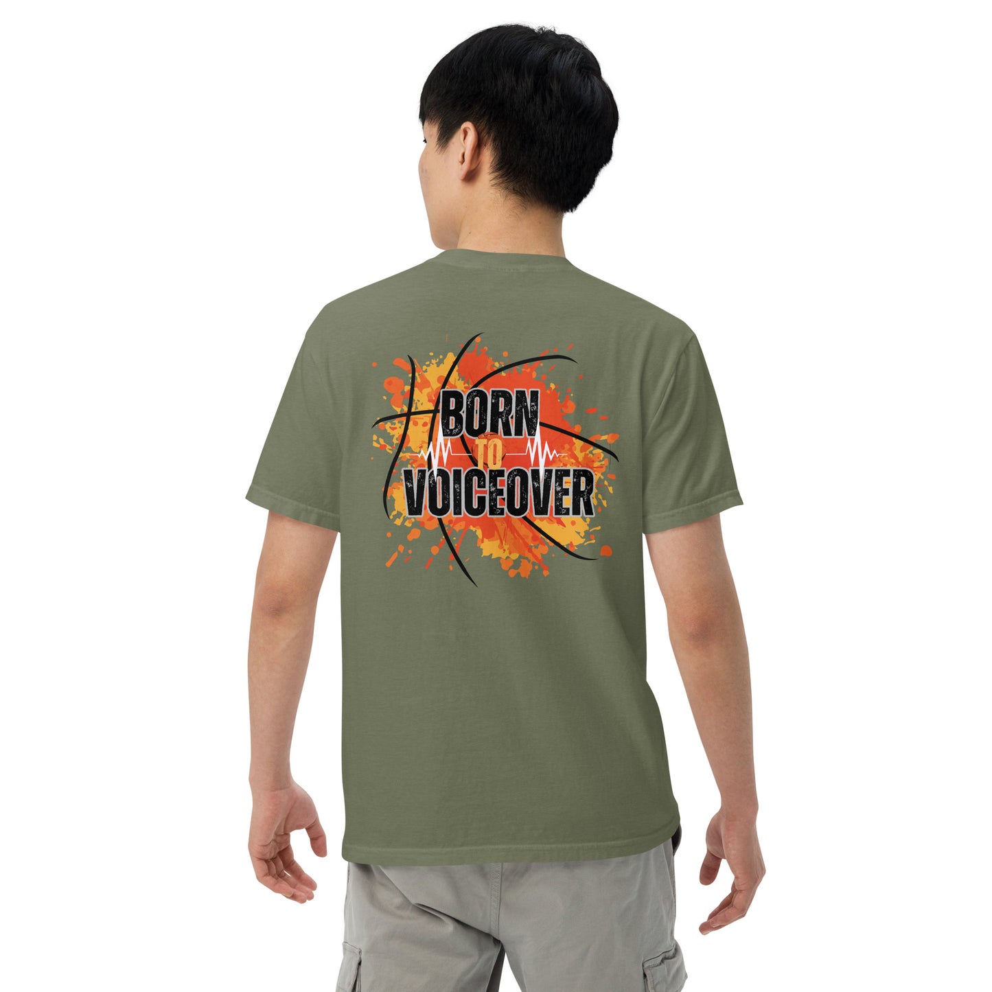 SOTVO Booth Wear: Born To Voiceover Basketball: Unisex Comfort Wear/Colors Heavyweight T-Shirt