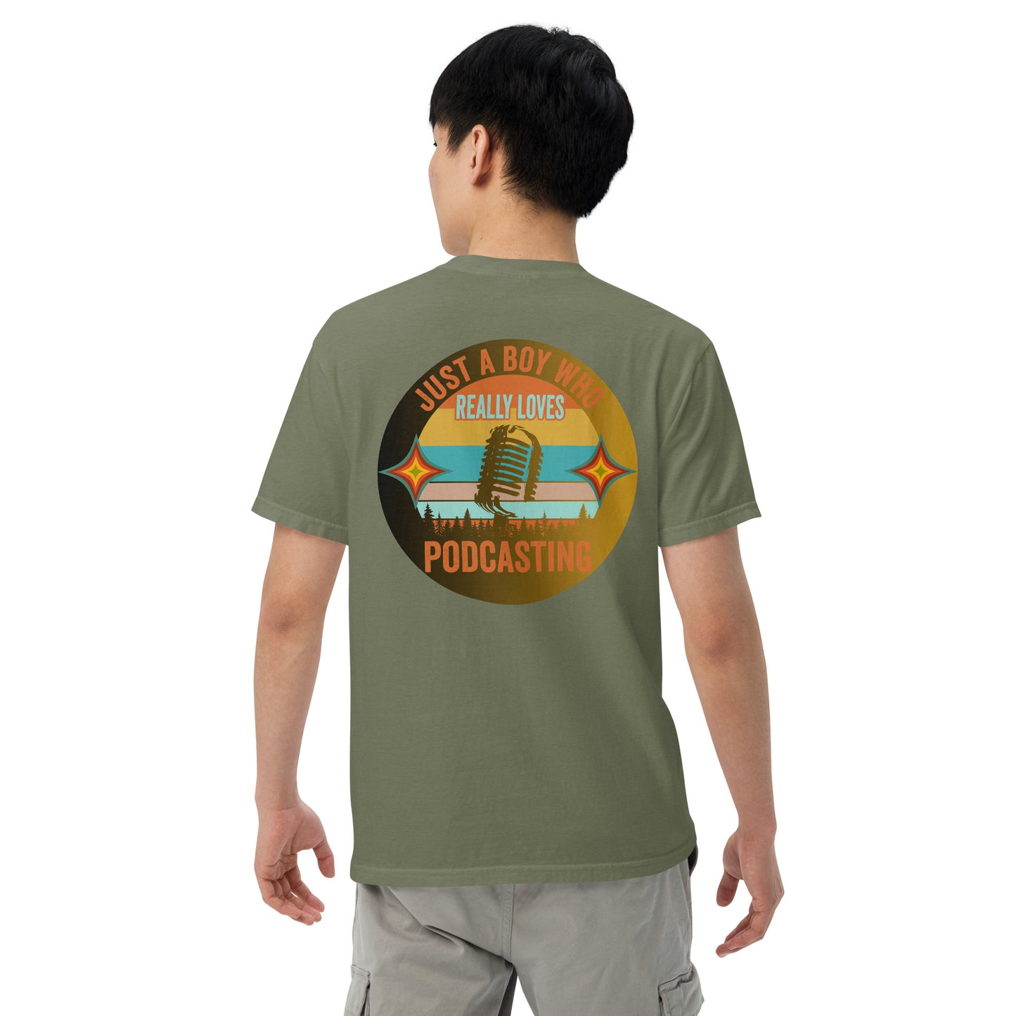 Just A Boy Who Loves Podcasting: Unisex Comfort Wear/Colors Heavyweight T-Shirt