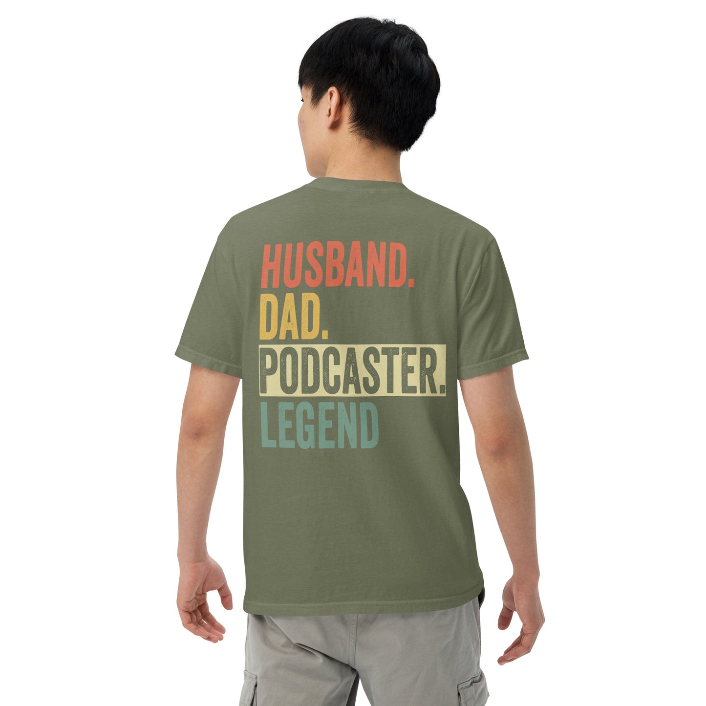 Husband Dad Podcaster: Unisex Comfort Wear/Colors Heavyweight T-Shirt
