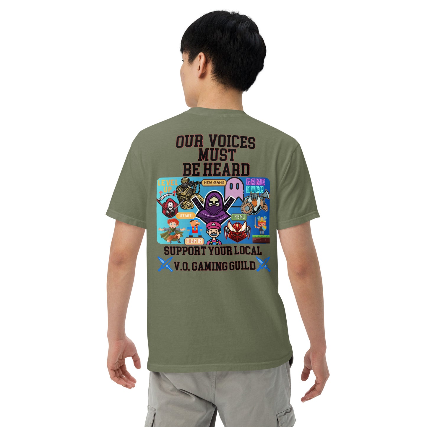 Gaming Guild "Our Voices Must Be Heard": Unisex Comfort Wear/Colors Heavyweight T-Shirt