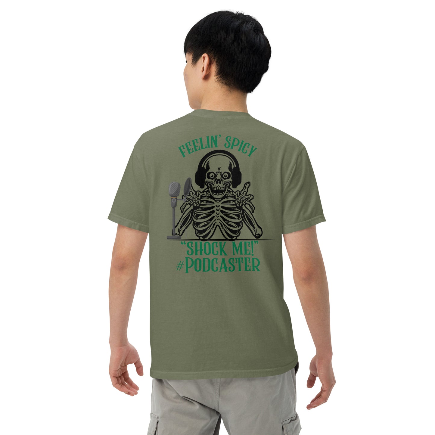 SOTVO Skeleton Sugar Skull Feelin' Spicy Podcaster: Unisex Comfort Wear/Colors Heavyweight T-Shirt