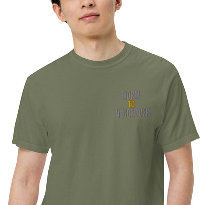 SOTVO Booth Wear: Born To Voiceover: Unisex Comfort Wear/Colors Heavyweight T-Shirt