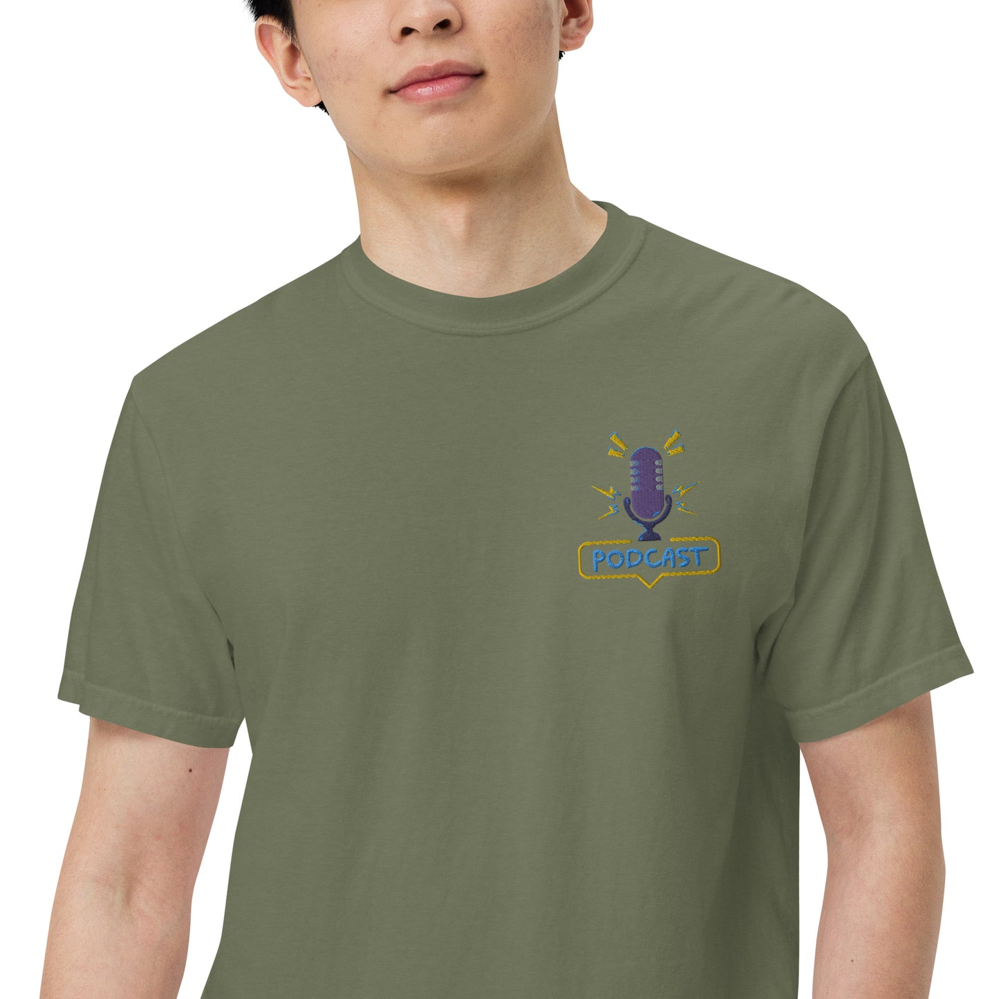 Dad Podcasting: Unisex Comfort Wear/Colors Heavyweight T-Shirt