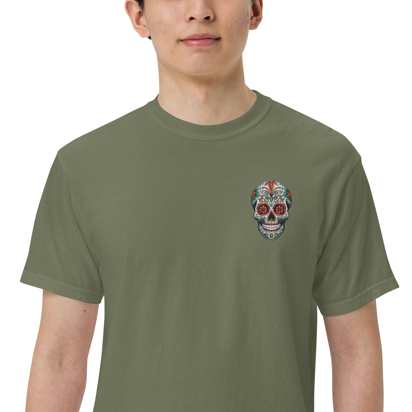 SOTVO Skeleton Sugar Skull Feelin' Spicy VA: Unisex Comfort Wear/Colors Heavyweight T-Shirt