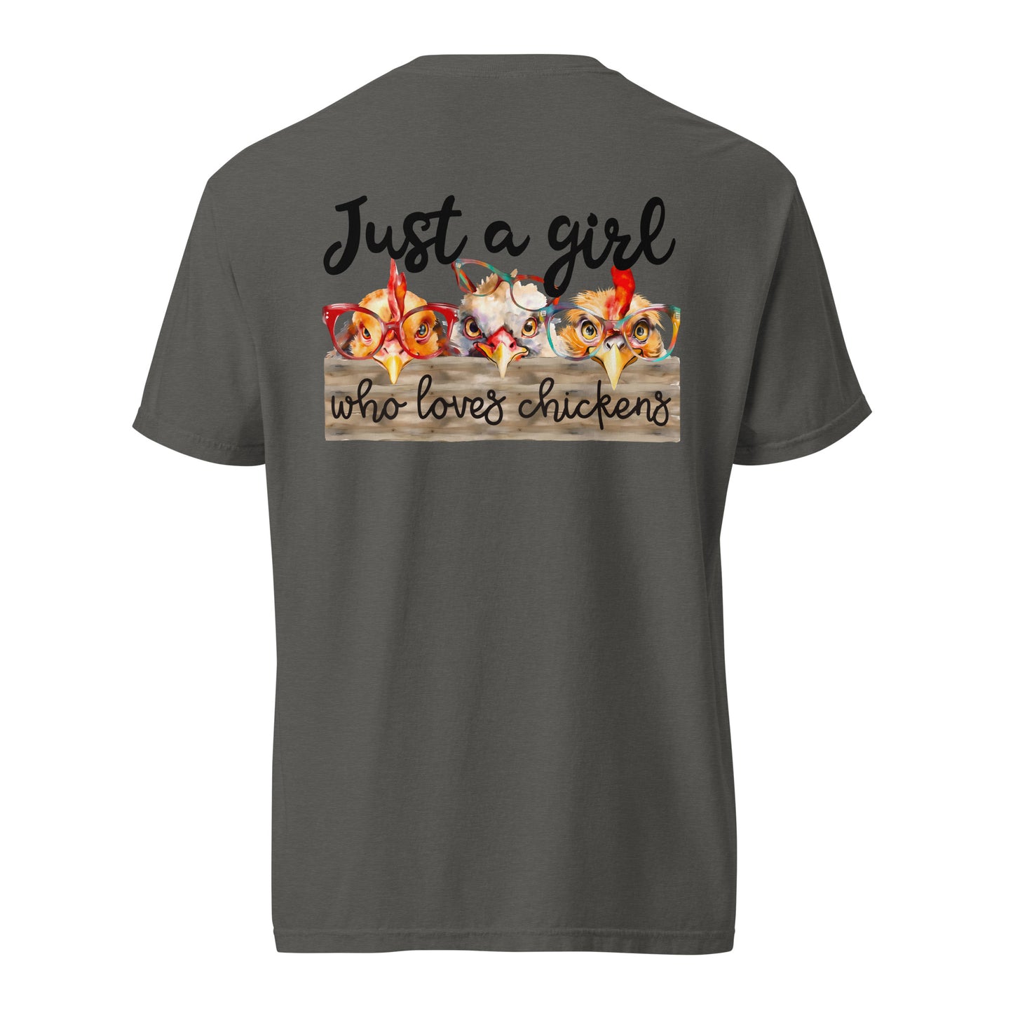 Cute Country Girl Fun Chickens: Unisex Comfort Wear/Colors Heavyweight T-Shirt