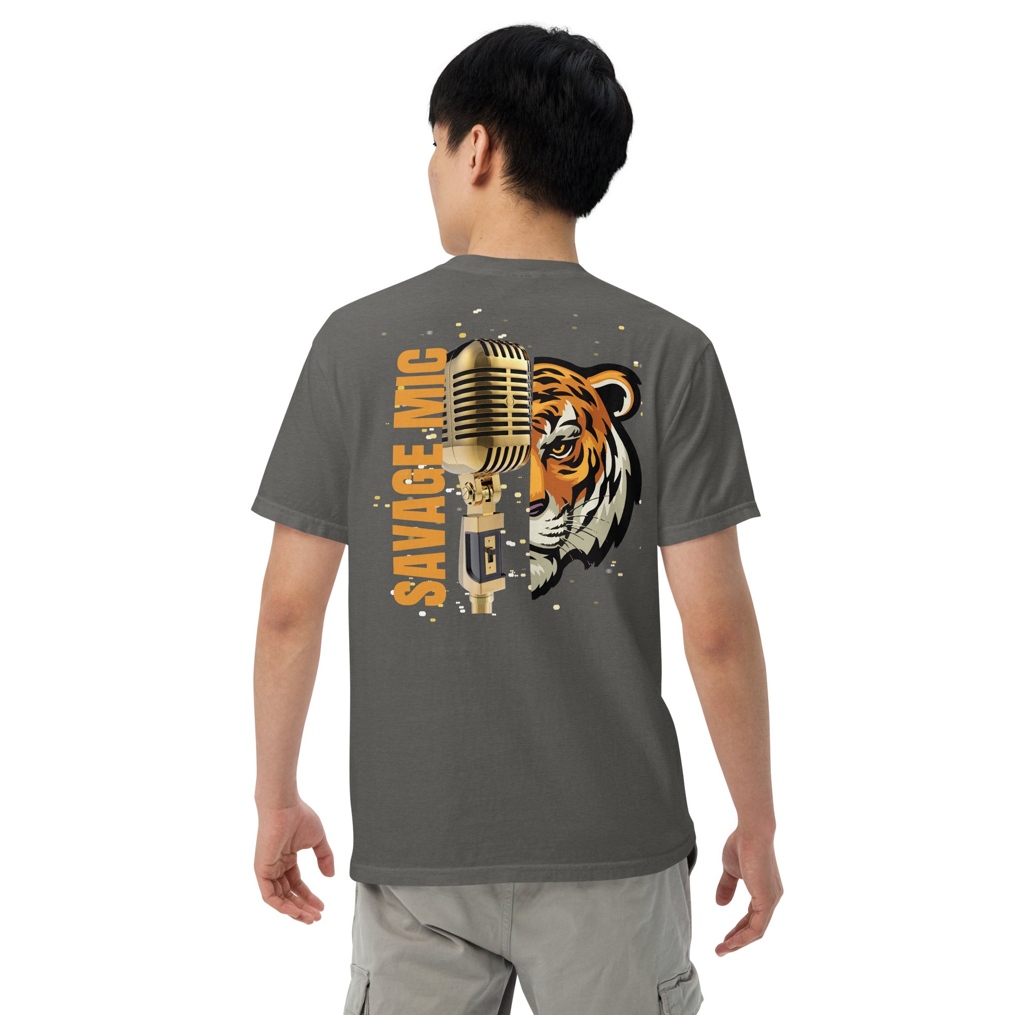 SOTVO Booth Wear: ROAR Tiger Savage Mic Skills: Unisex Comfort Wear/Colors Heavyweight T-Shirt