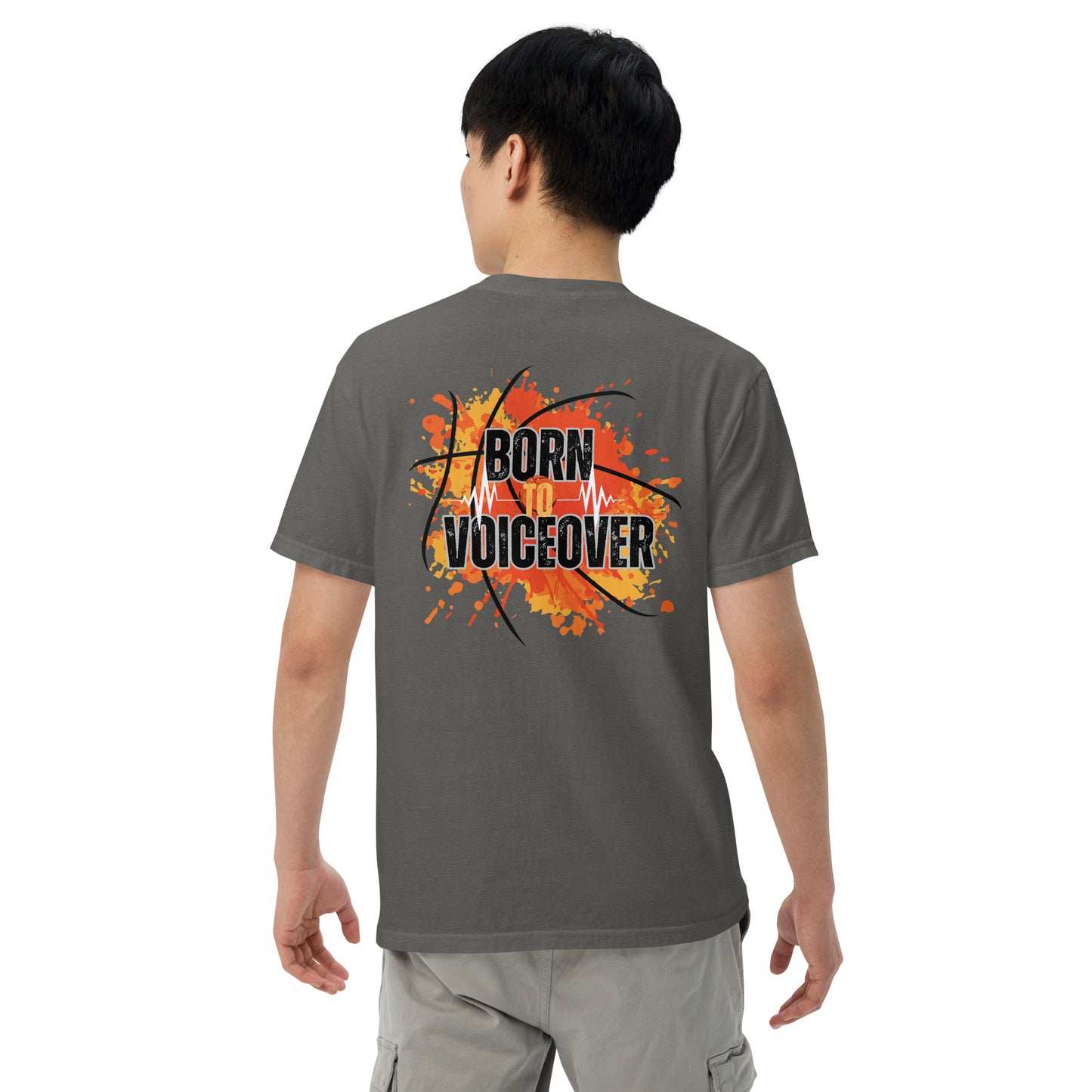 SOTVO Booth Wear: Born To Voiceover Basketball: Unisex Comfort Wear/Colors Heavyweight T-Shirt