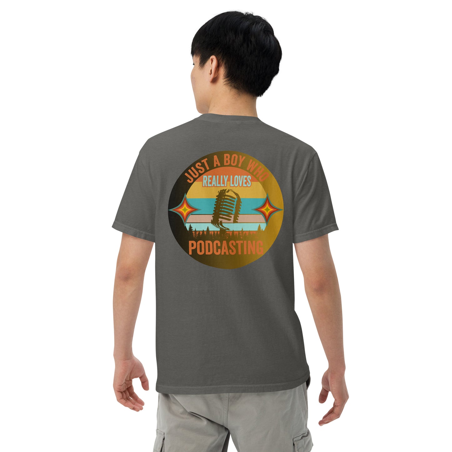 Just A Boy Who Loves Podcasting: Unisex Comfort Wear/Colors Heavyweight T-Shirt