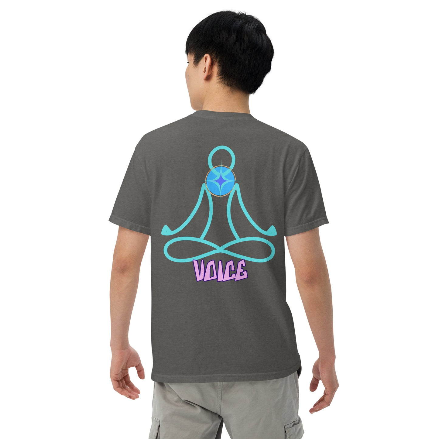 Motivational Affirmation: Yoga Throat 5th Chakra "Voice": Unisex Comfort Wear/Colors Heavyweight T-Shirt