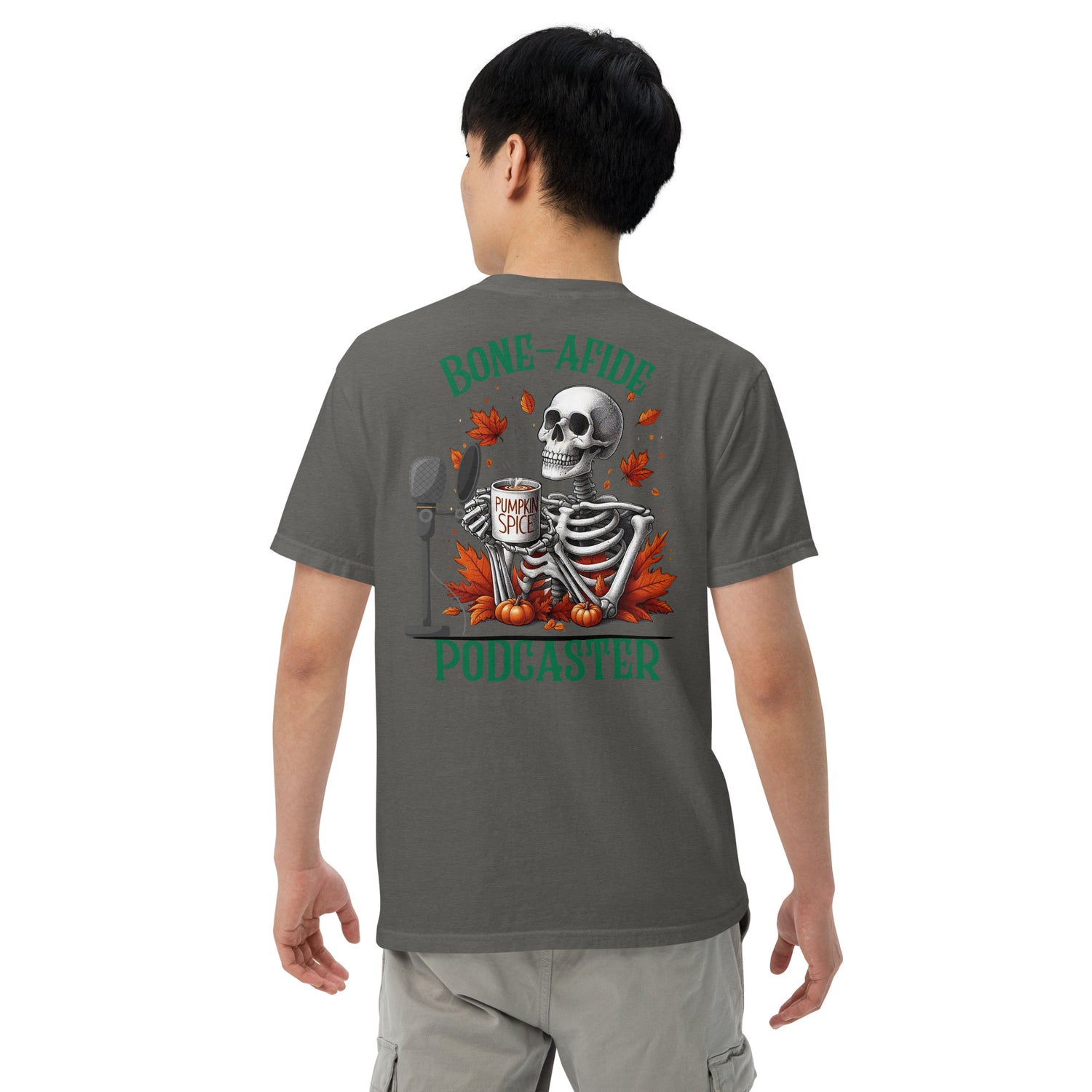 SOTVO Skeleton Sugar Skull Bone-afide Podcaster: Unisex Comfort Wear/Colors Heavyweight T-Shirt