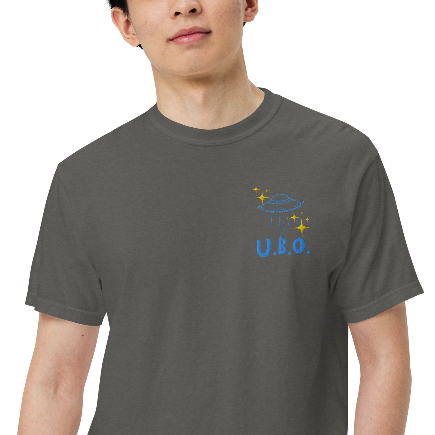 U.B.O. Unidentified BOOTH OVERLORD: Unisex Comfort Wear/Colors Heavyweight T-Shirt