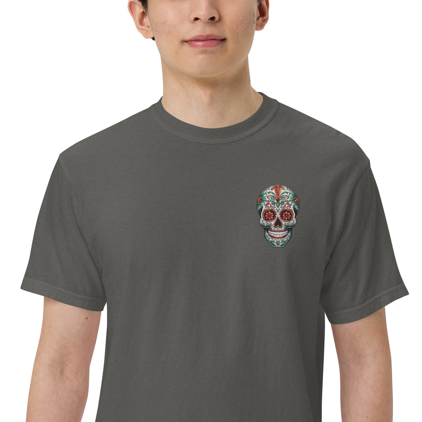 SOTVO Skeleton Sugar Skull Feelin' Spicy Narrator: Unisex Comfort Wear/Colors Heavyweight T-Shirt