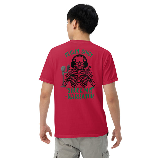 SOTVO Skeleton Sugar Skull Feelin' Spicy Narrator: Unisex Comfort Wear/Colors Heavyweight T-Shirt
