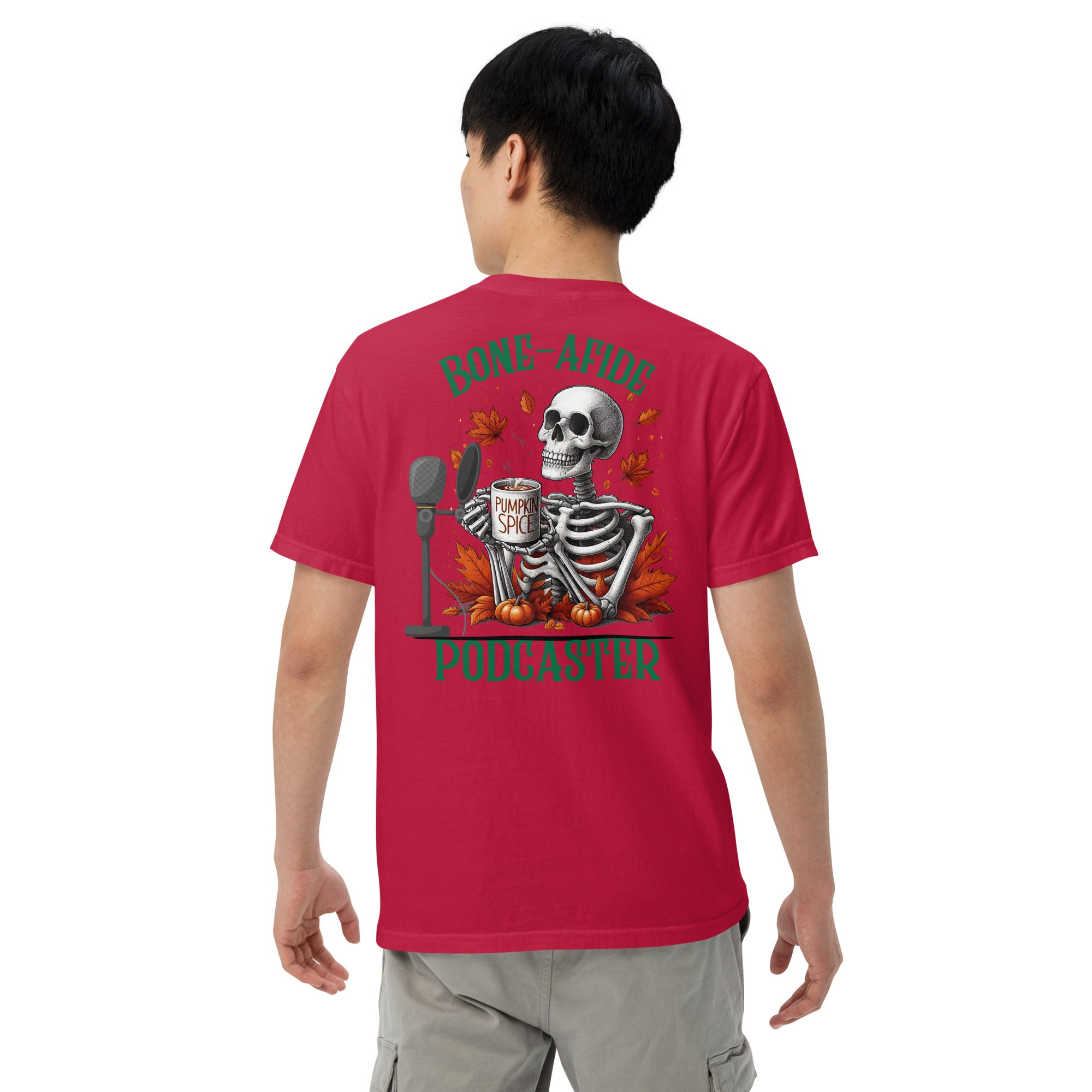 SOTVO Skeleton Sugar Skull Bone-afide Podcaster: Unisex Comfort Wear/Colors Heavyweight T-Shirt