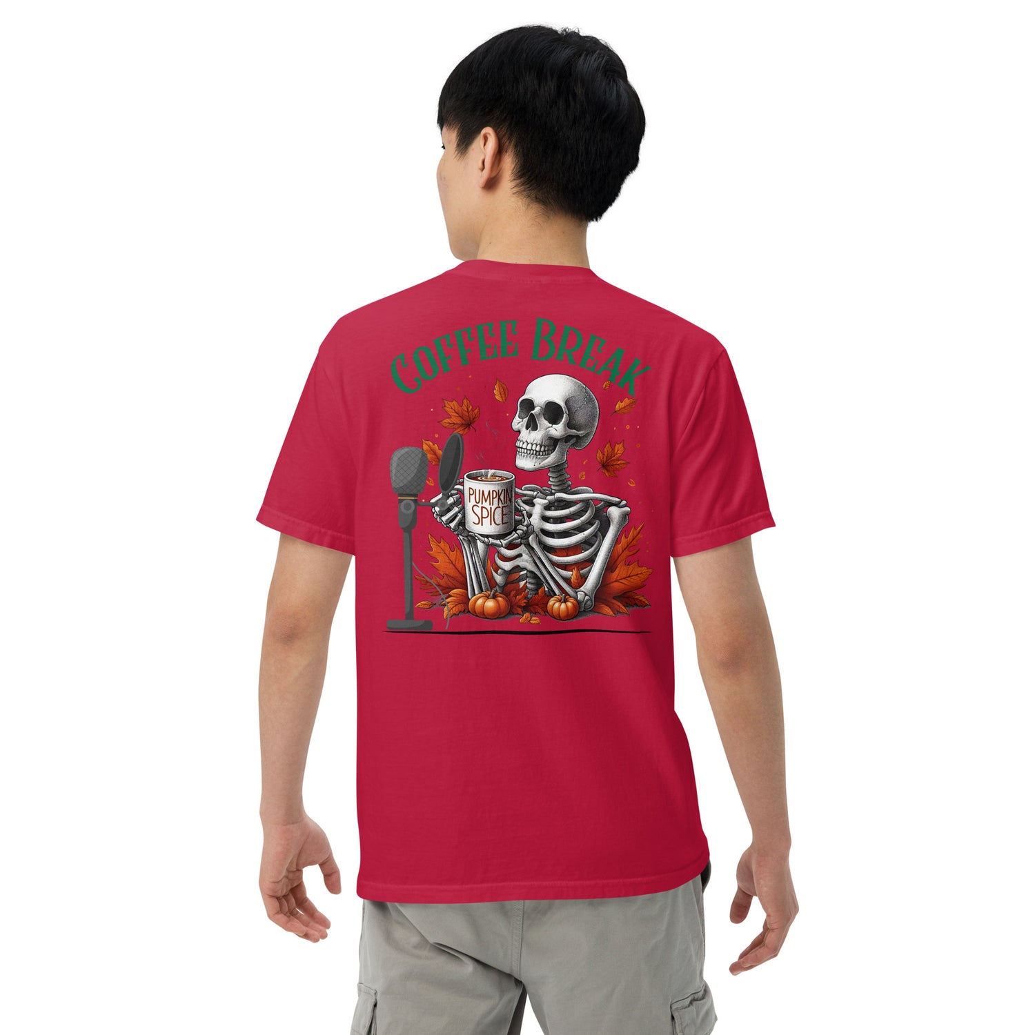 SOTVO Skeleton Sugar Skull Bone-afide Coffee Break: Unisex Comfort Wear/Colors Heavyweight T-Shirt