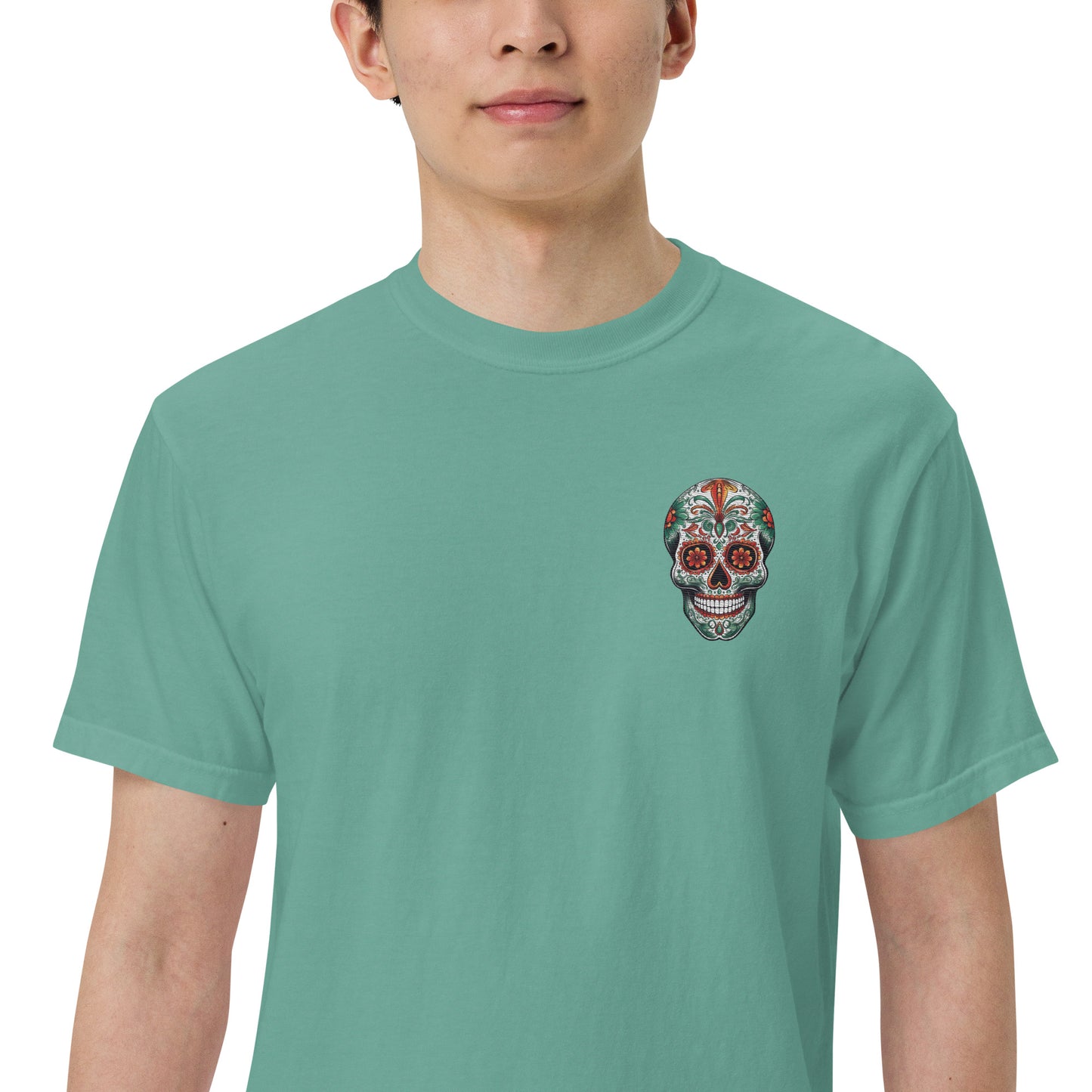 SOTVO Skeleton Sugar Skull Feelin' Spicy Narrator: Unisex Comfort Wear/Colors Heavyweight T-Shirt