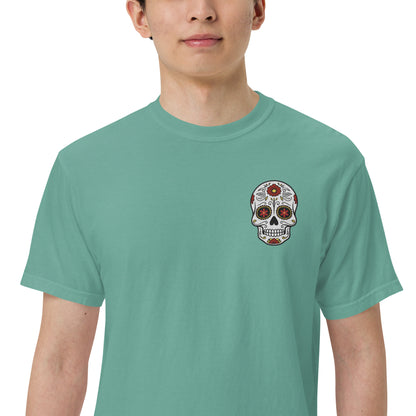 SOTVO Skeleton Sugar Skull Bone-afide Podcaster: Unisex Comfort Wear/Colors Heavyweight T-Shirt