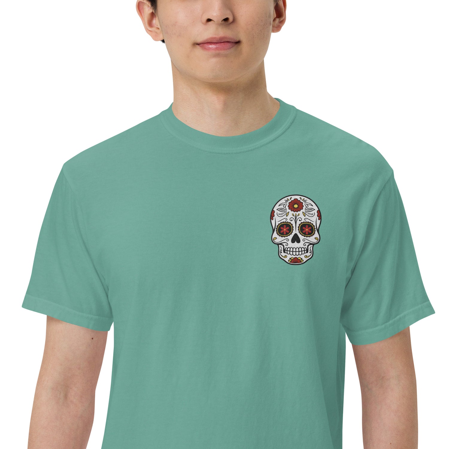 SOTVO Skeleton Sugar Skull Bone-afide Voice Actor: Unisex Comfort Wear/Colors Heavyweight T-Shirt