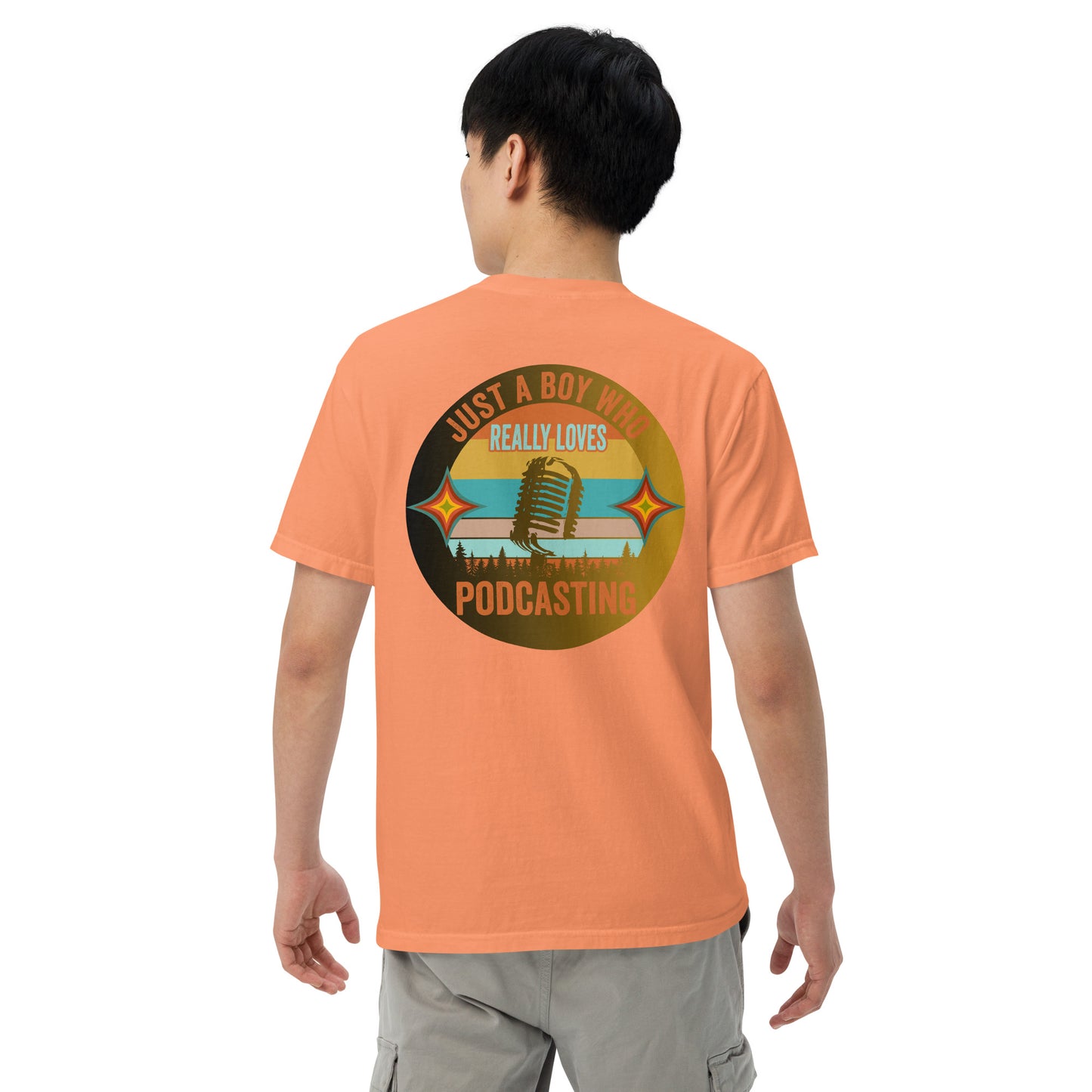 Just A Boy Who Loves Podcasting: Unisex Comfort Wear/Colors Heavyweight T-Shirt