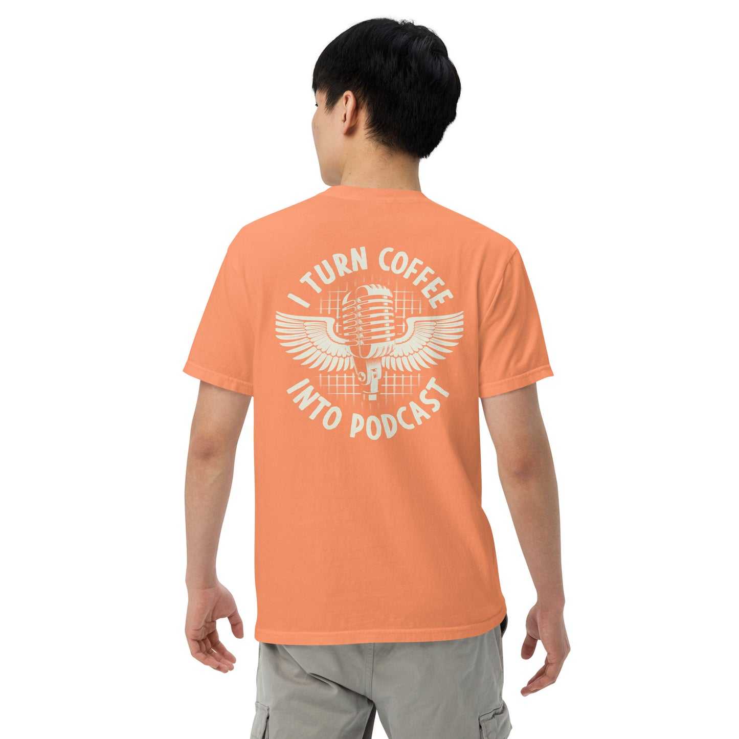 Coffee And Podcast: Unisex Comfort Wear/Colors Heavyweight T-Shirt