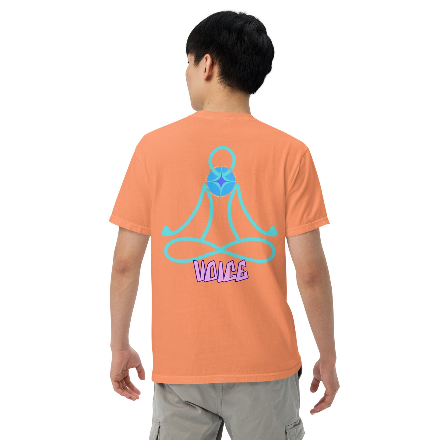 Motivational Affirmation: Yoga Throat 5th Chakra "Voice": Unisex Comfort Wear/Colors Heavyweight T-Shirt